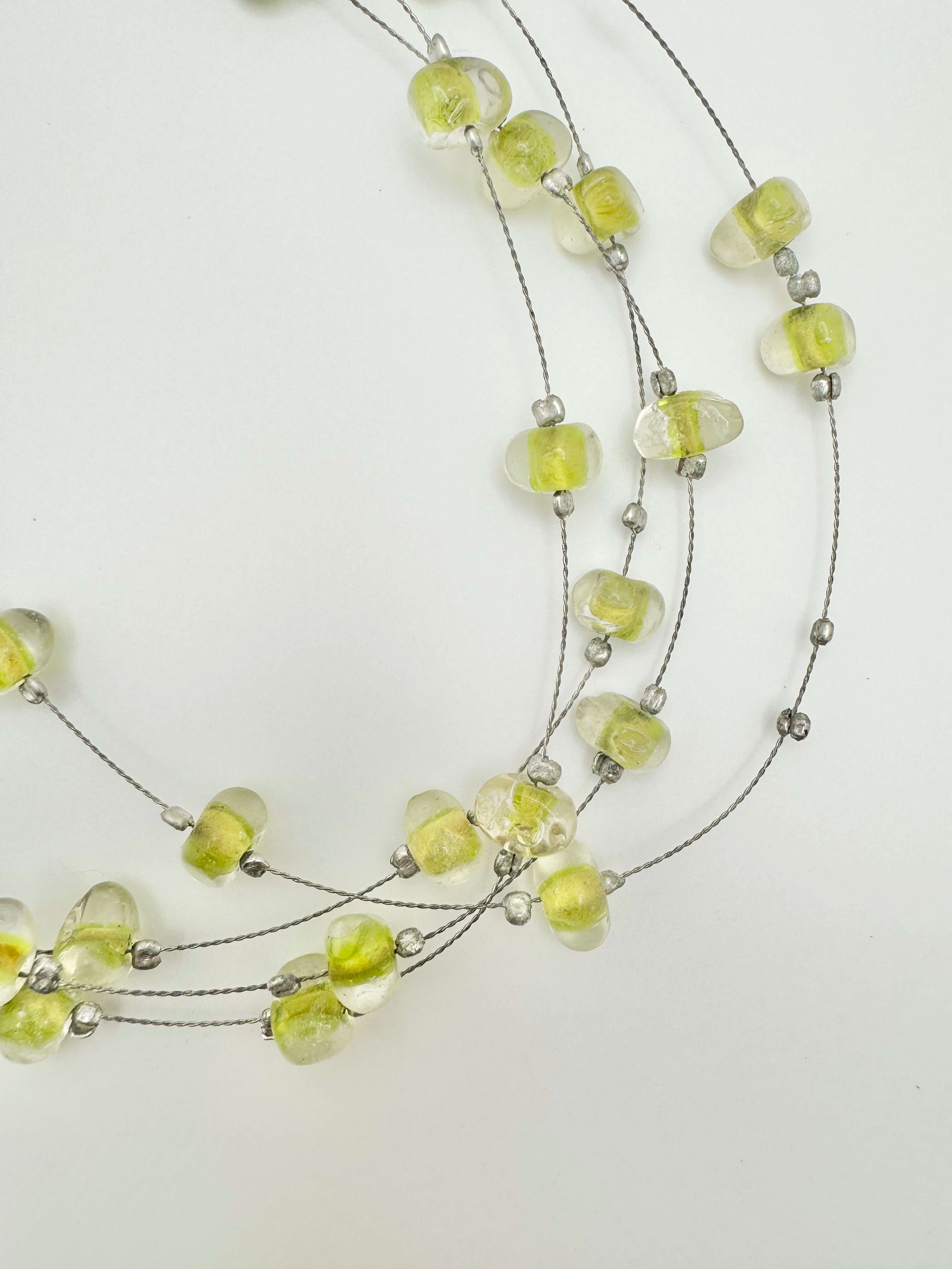 Green Beaded Layered Choker