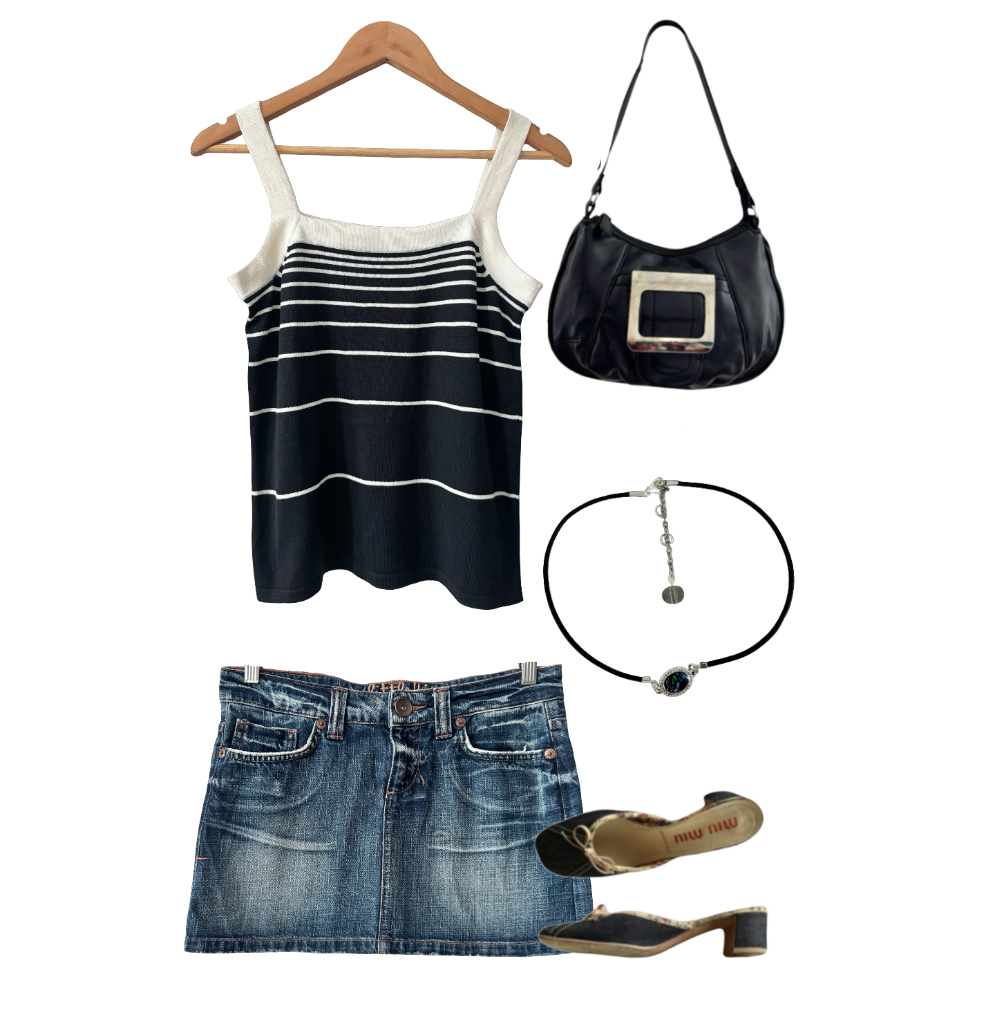 Vintage Mixed Stripe Silk Cotton Knit Tank (S/M)