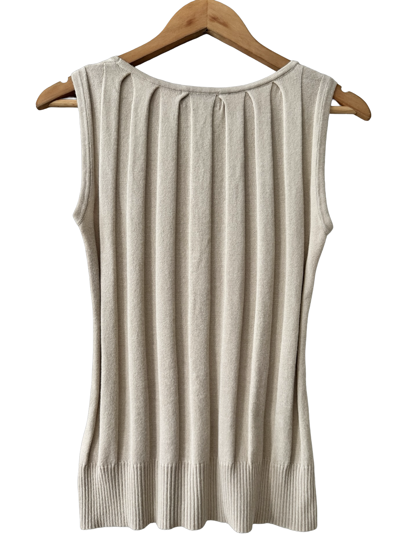 Vintage Joseph A Oatmeal Pleated Knit Tank (M/L)