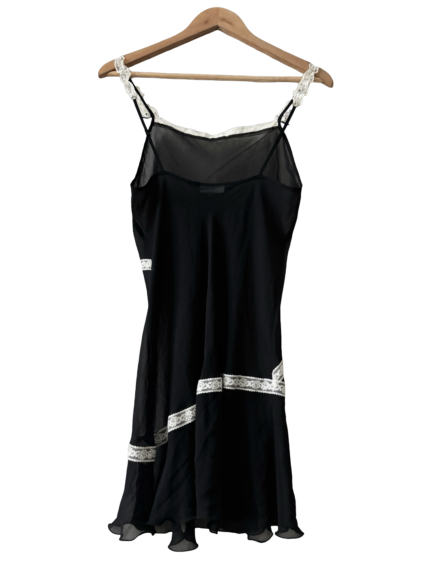 Vintage Y2K Midnight Ribbon Lace Mini Dress (M)