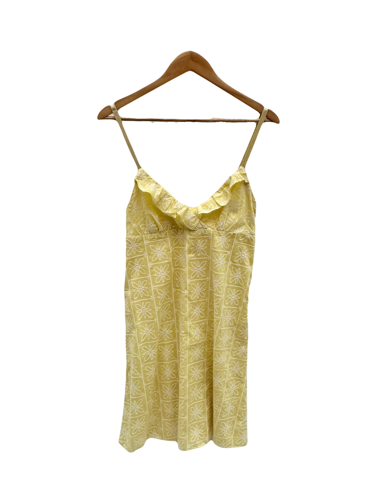 Vintage 90s Sunshine Ruffled Mini Dress (S/M)