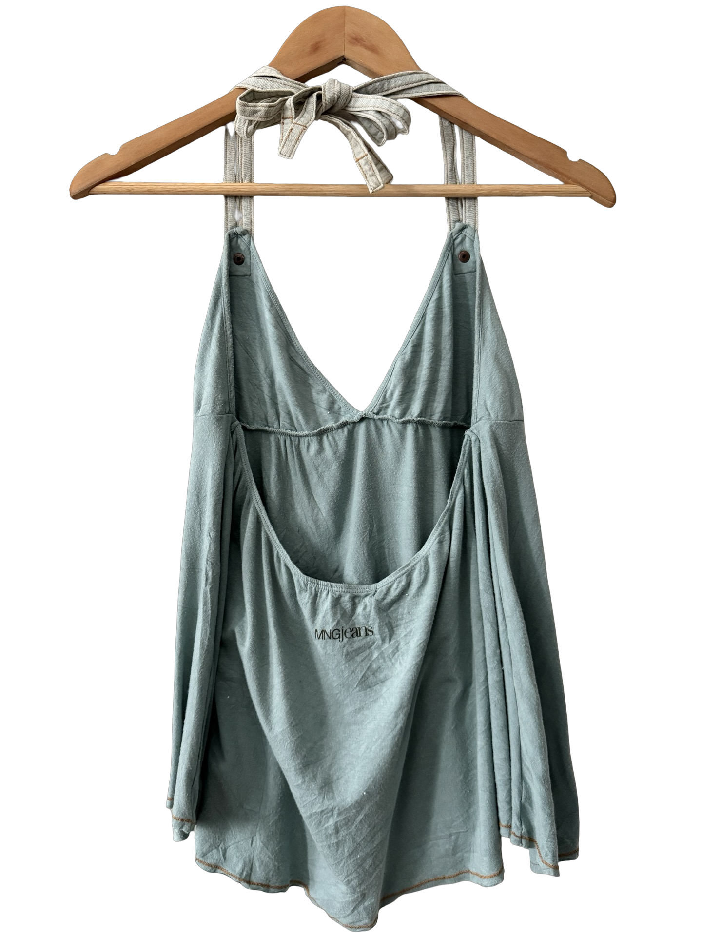 Vintage Y2K Mango Jeans Double Denim Strap Top (M)