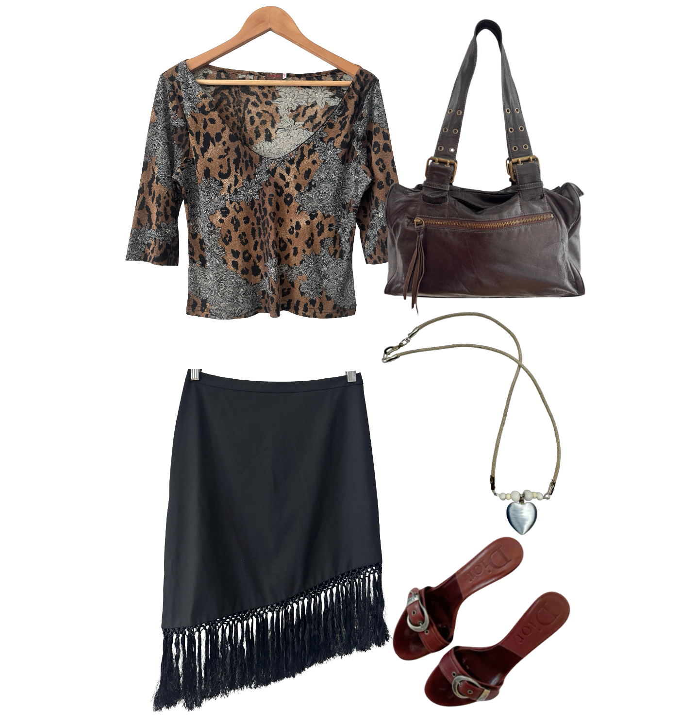 Vintage Y2K Leopard Paisley Siren Top (M-L)