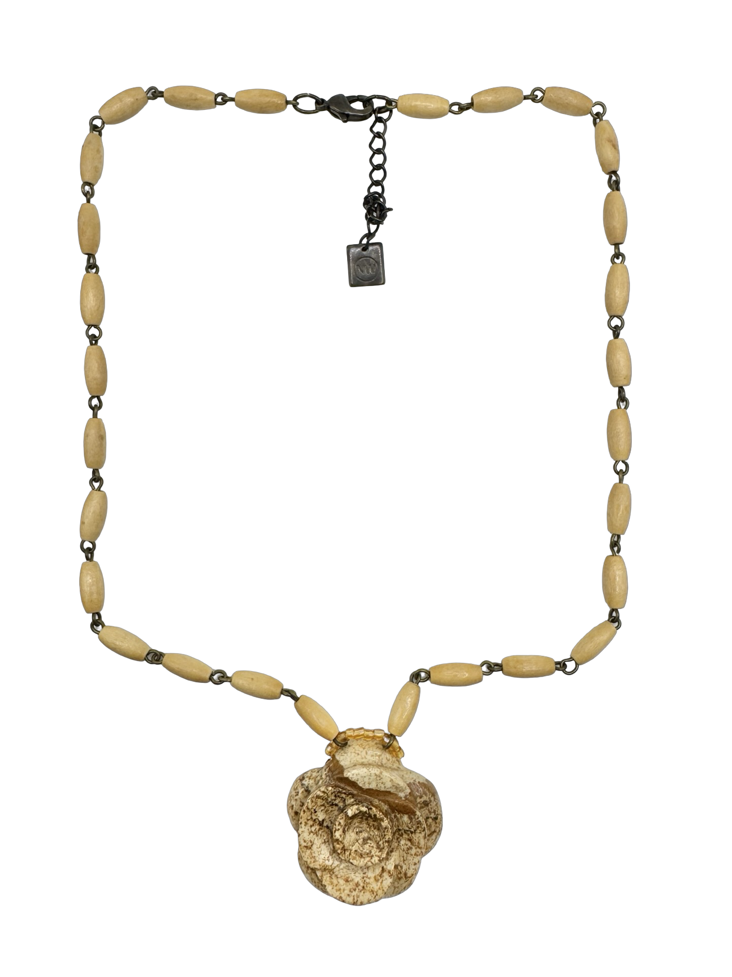 Vintage Desert Bloom Wooden Necklace