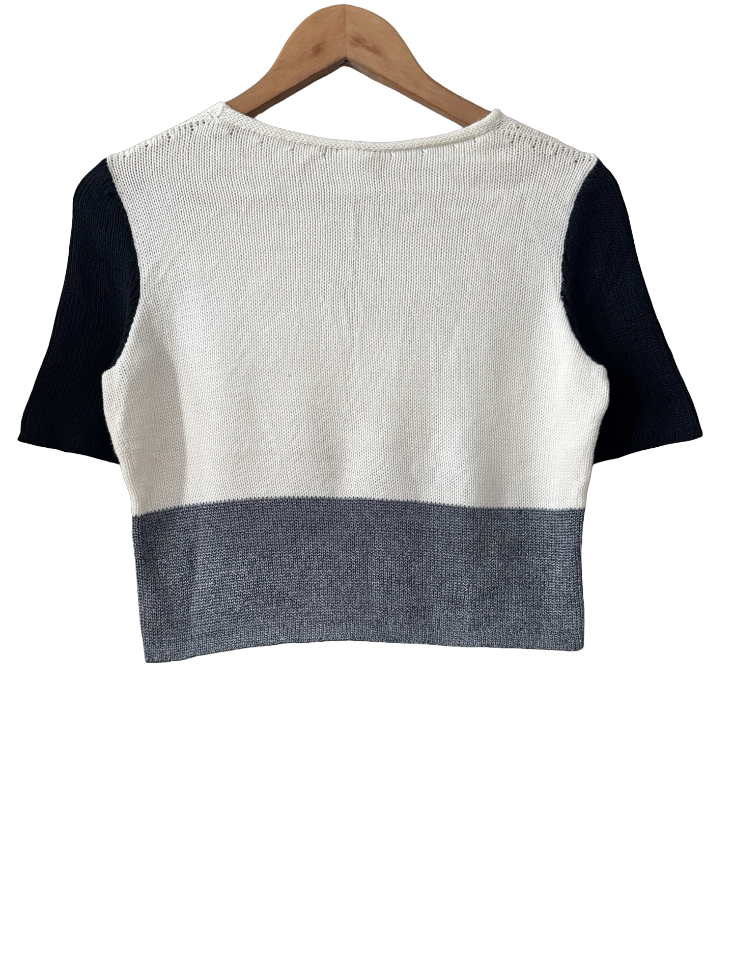Vintage 90s Italian Colorblock Crop Knit (M)