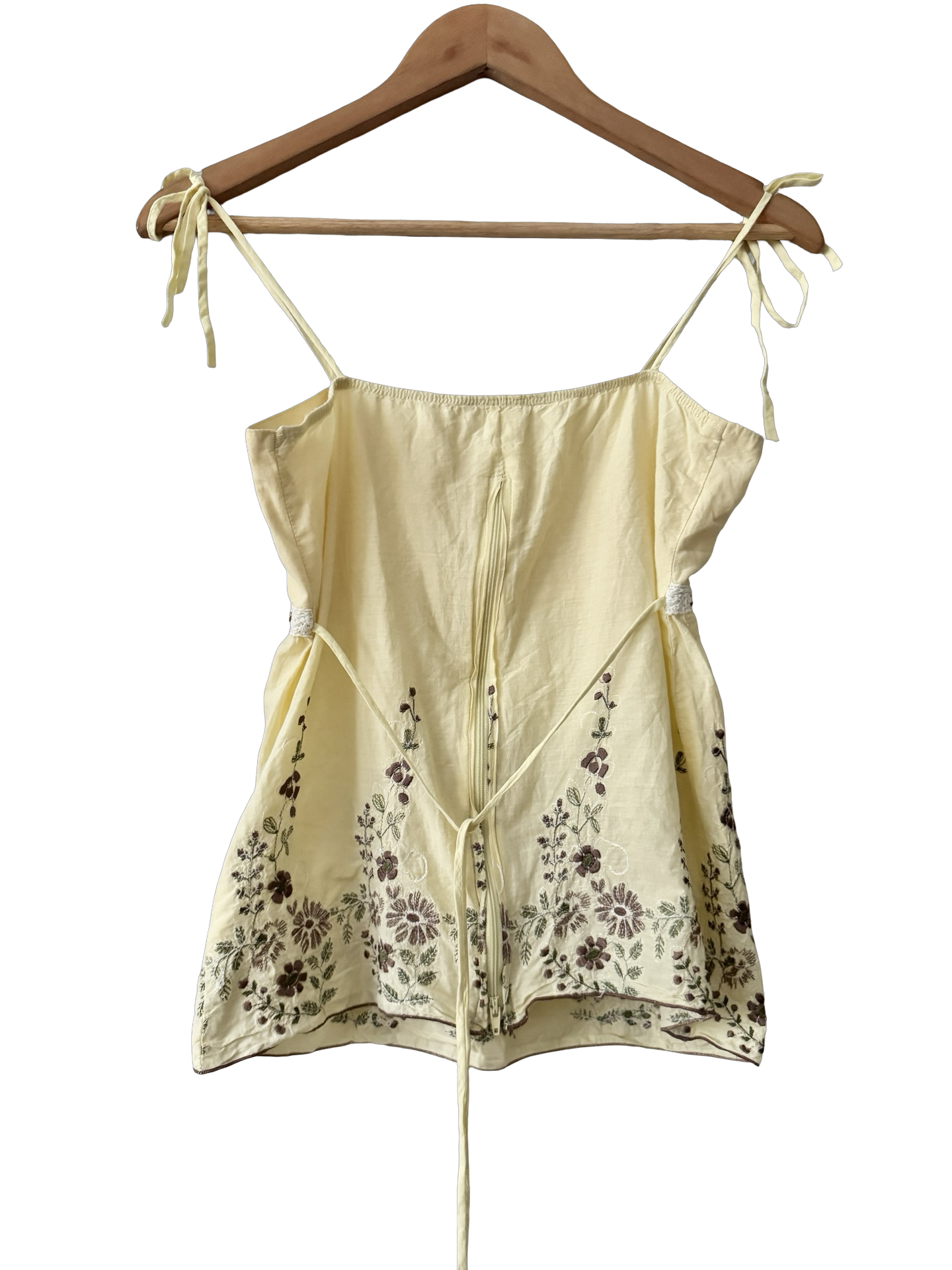 Vintage Y2K Lemon Garden Embroidered Cami (XS/S)