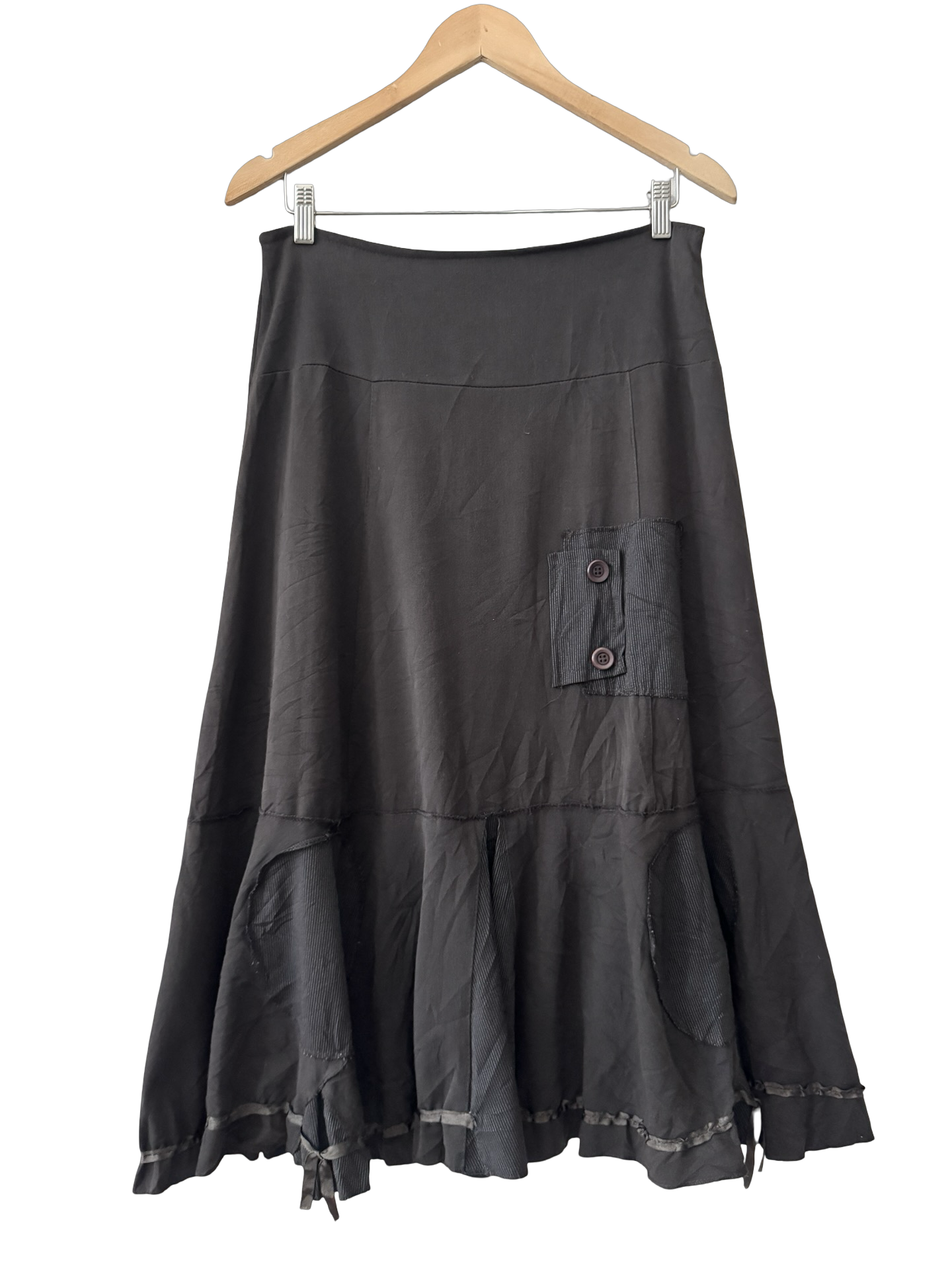 Vintage 90s Parisian PASDEQUOI Midnight Poet Midi Skirt (M)