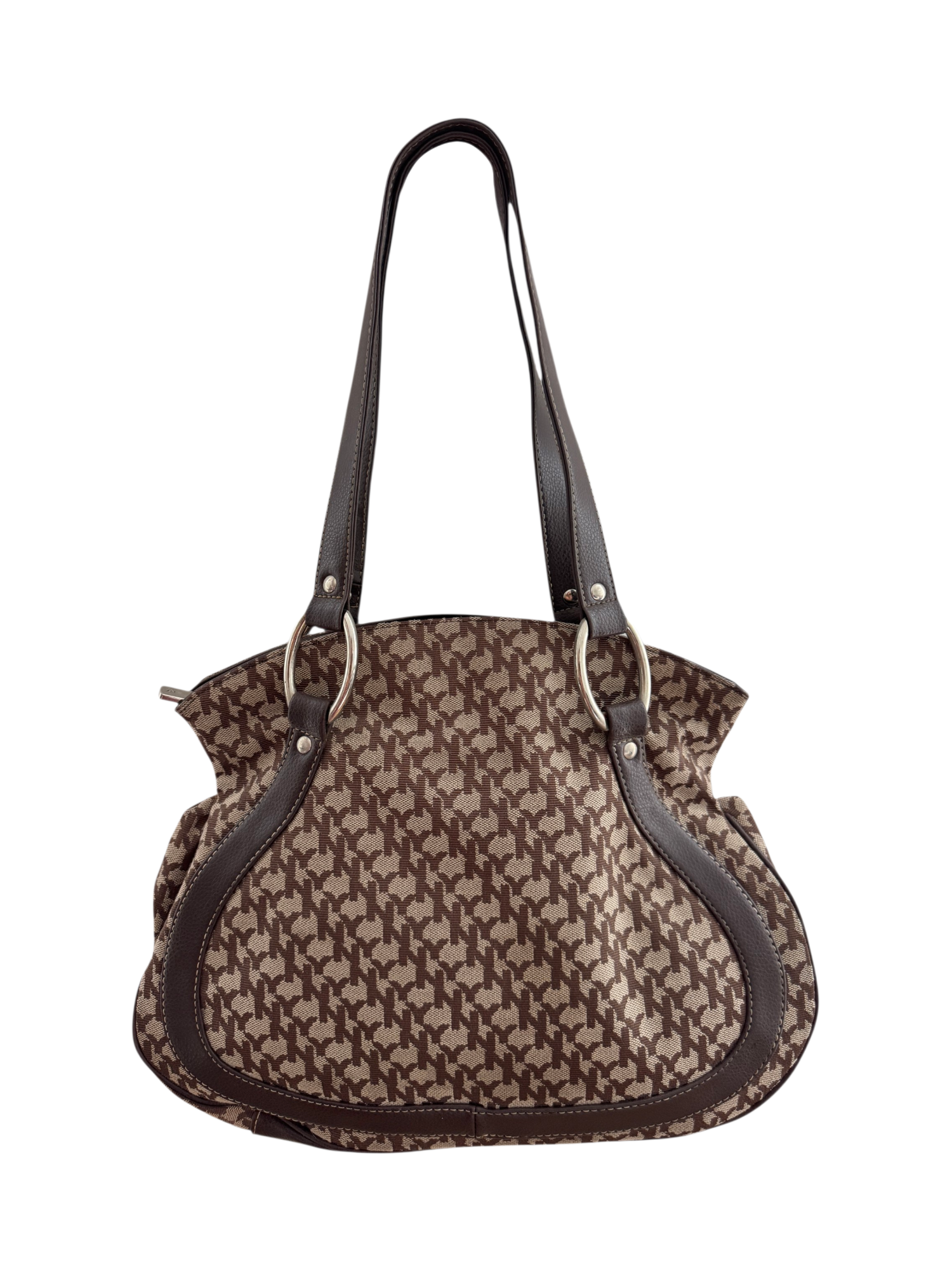 Vintage Y2K Mocha Monogram Buckle Shoulder Bag
