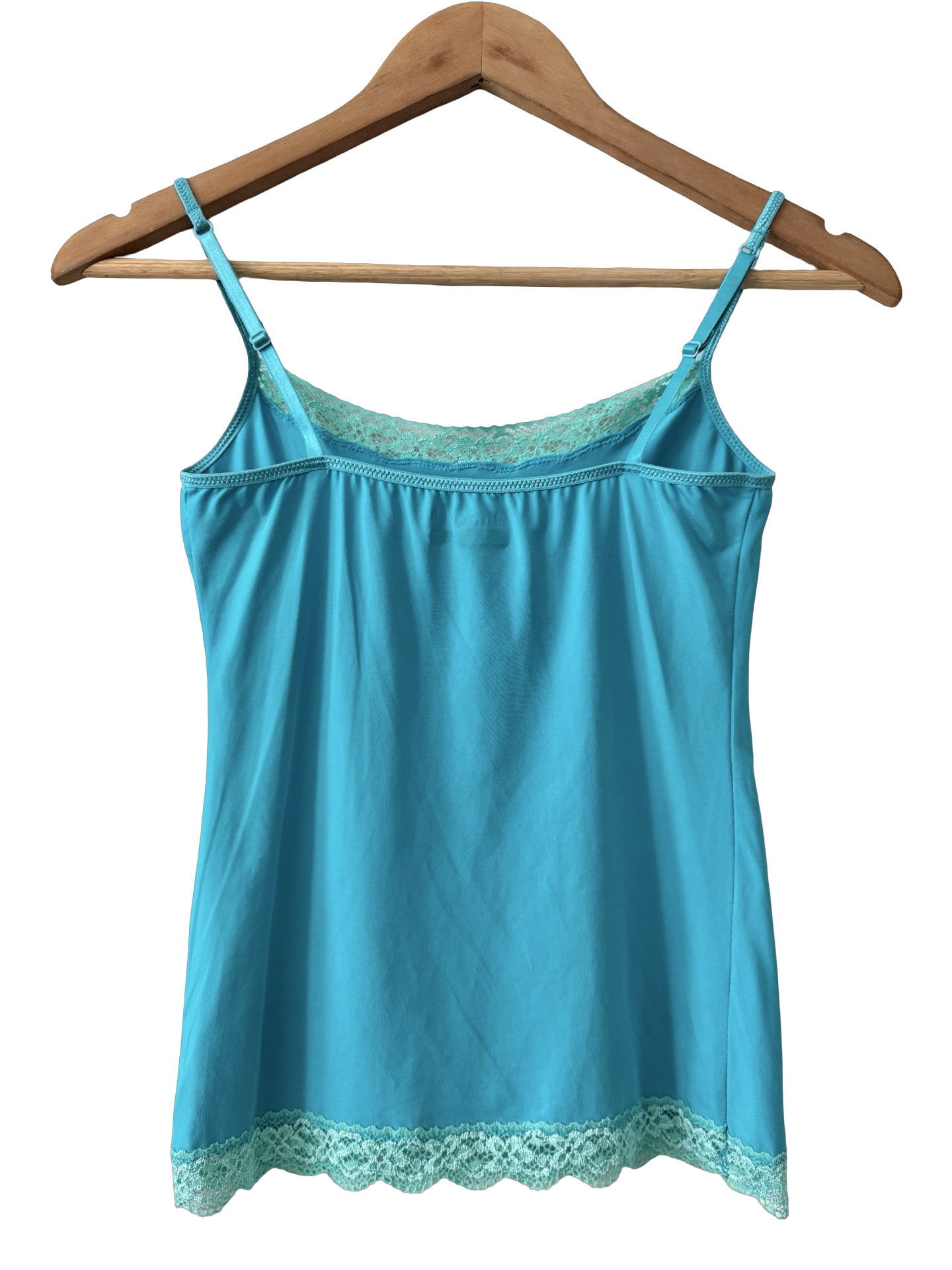 Vintage Y2K Aqua Lace Trim Cami Top (XS/S)