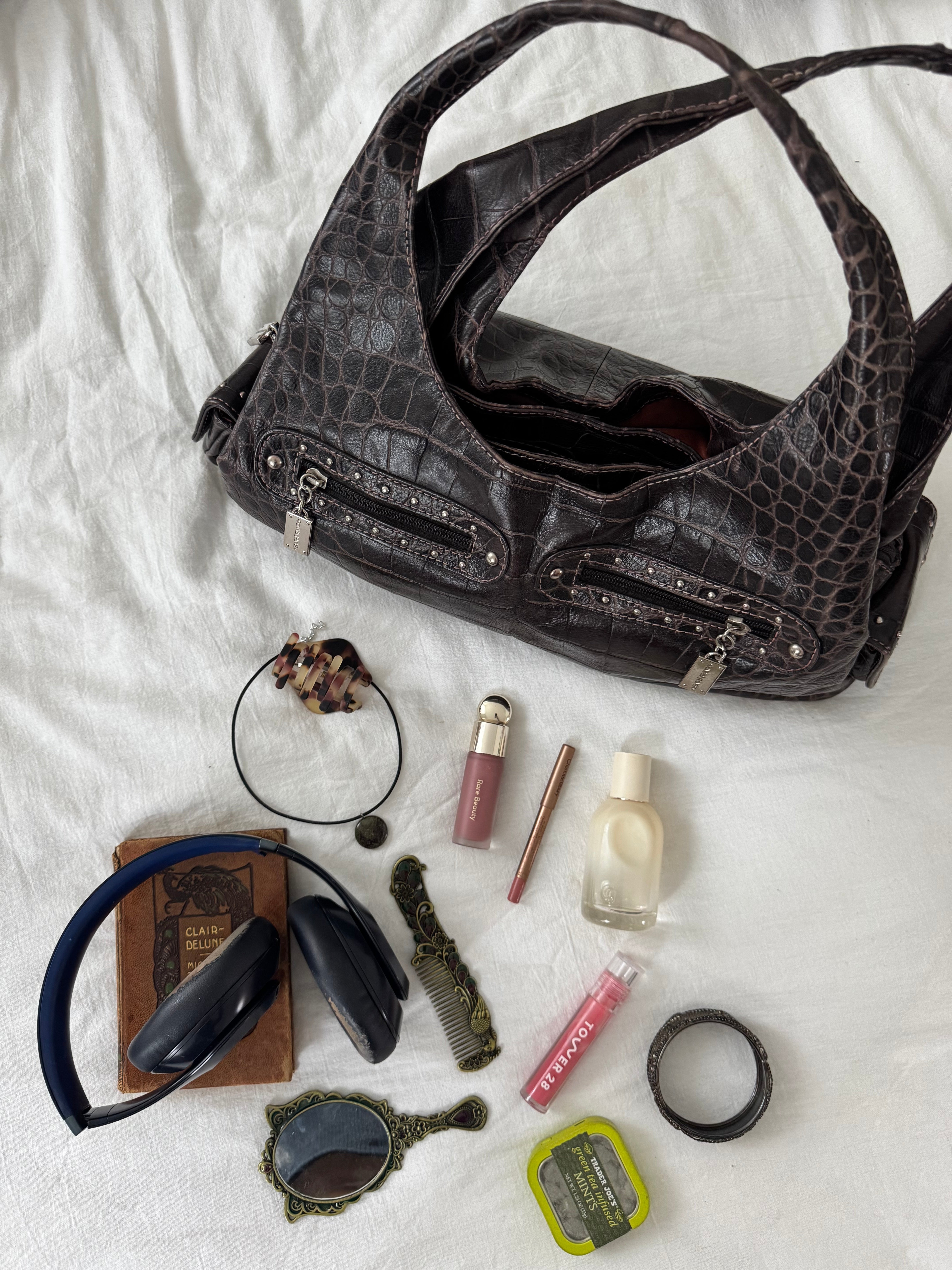 Vintage Y2K Chocolate Textured Leather Purse