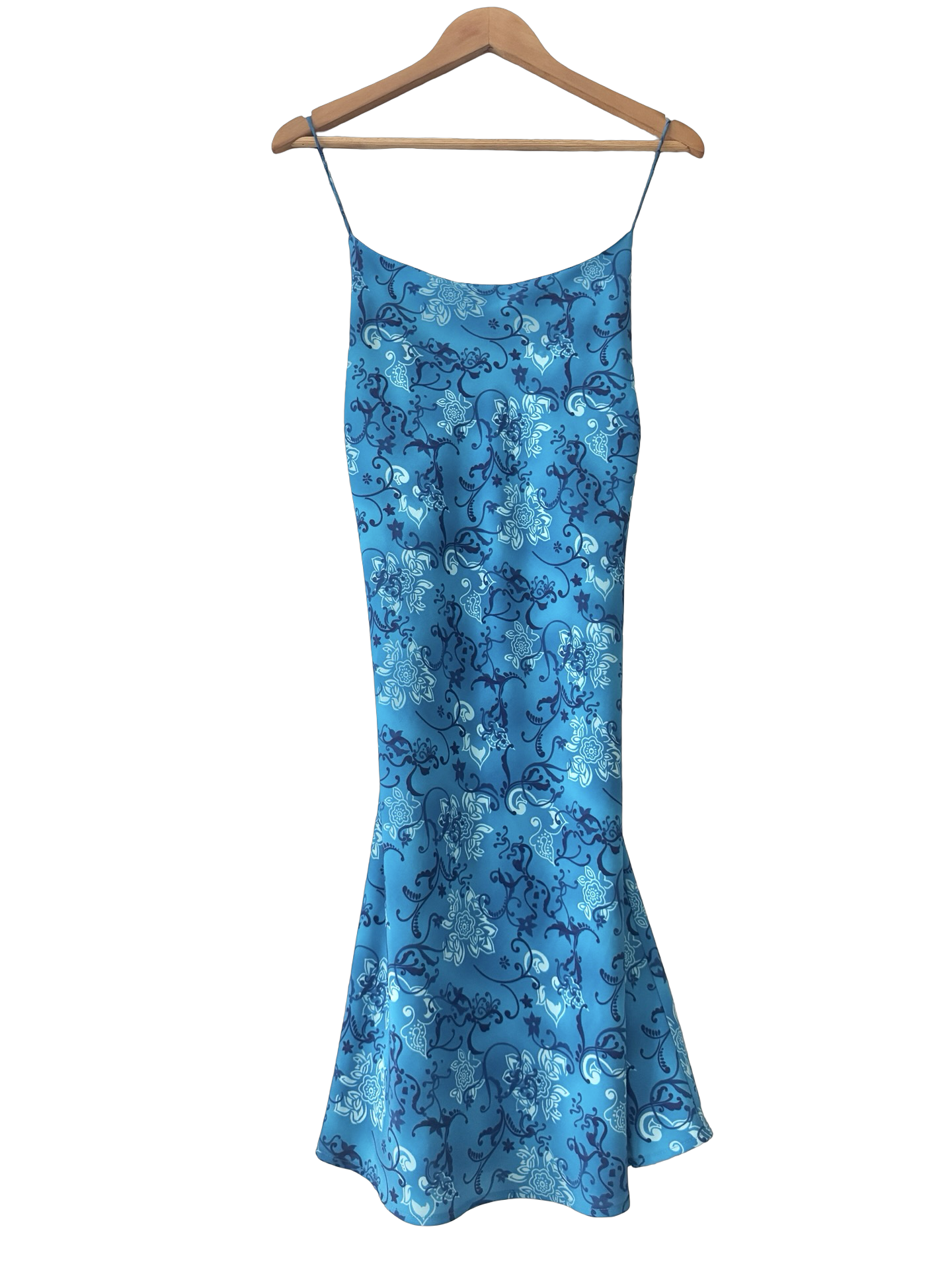 Vintage 90s La Belle Paisley Tie Slip Dress (L)