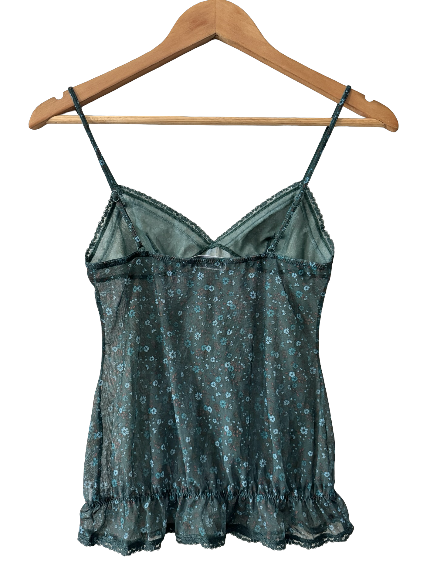 Vintage Y2K French Midnight Meadow Lace Cami (S)