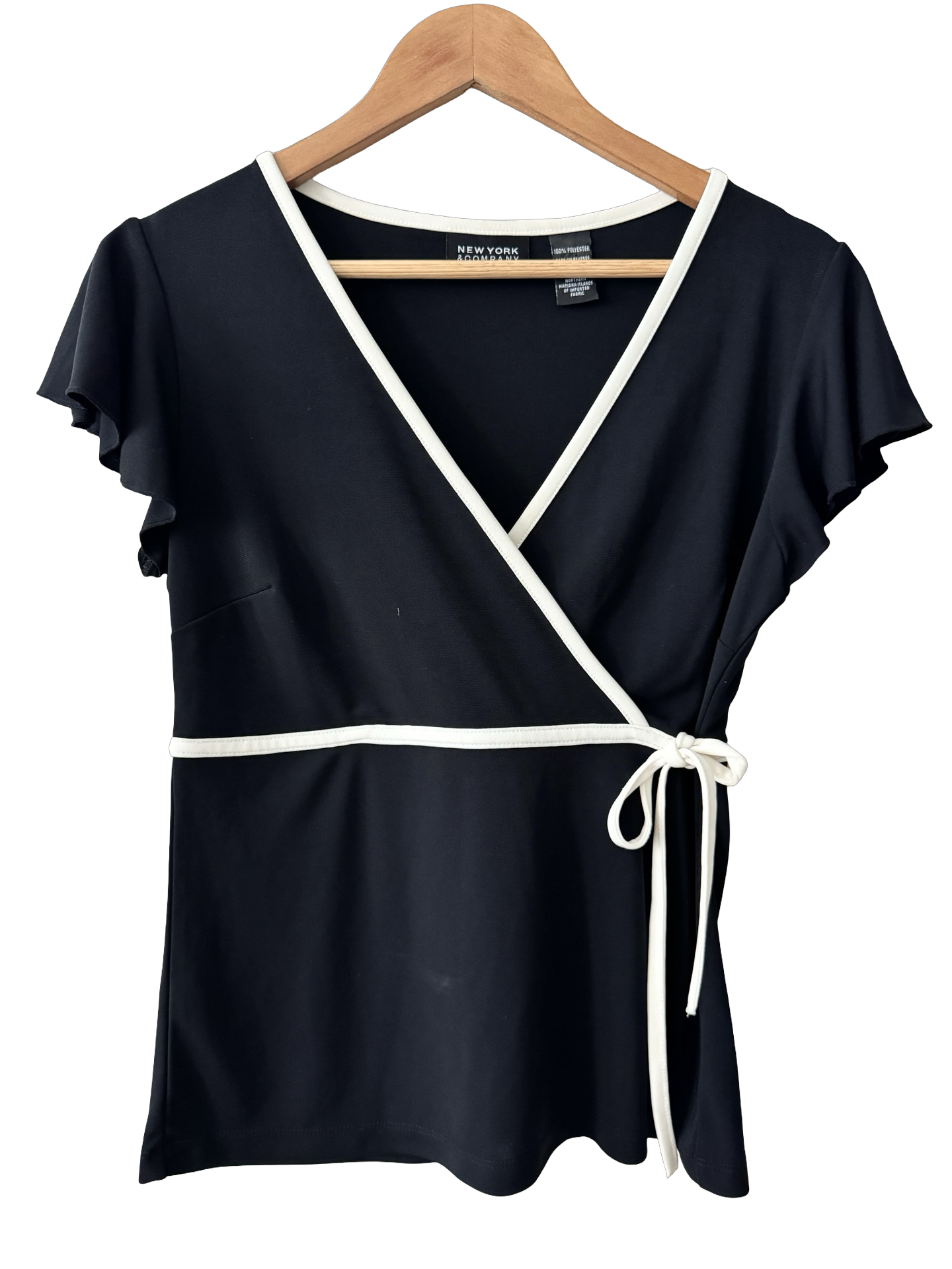 Vintage Y2K Parisian Wrap Knit Top (L)