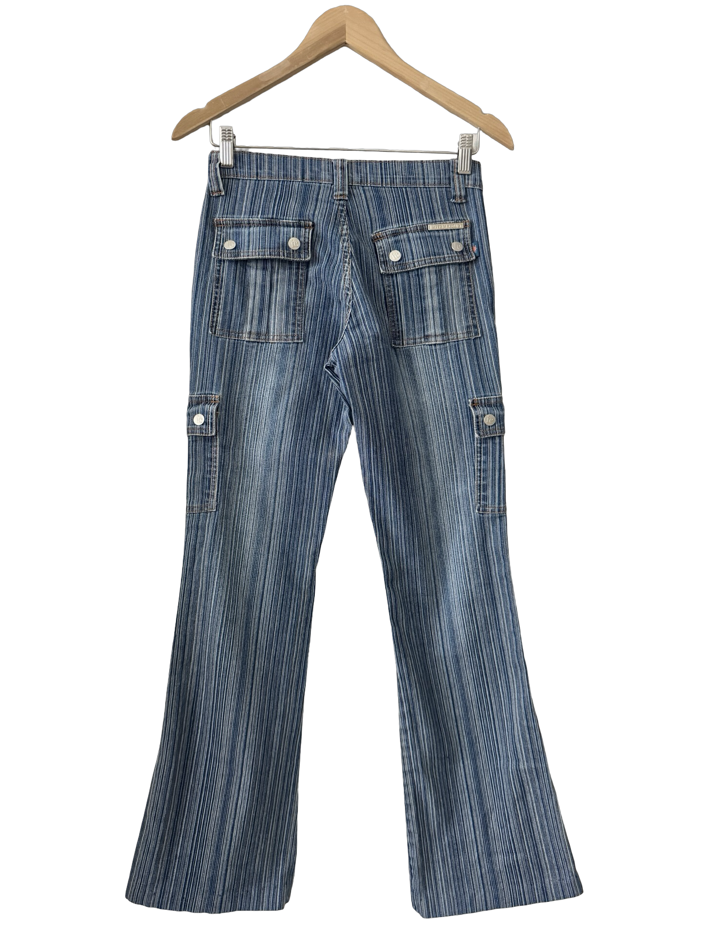 Vintage Y2K Pinstripe Cargo Denim (XS)
