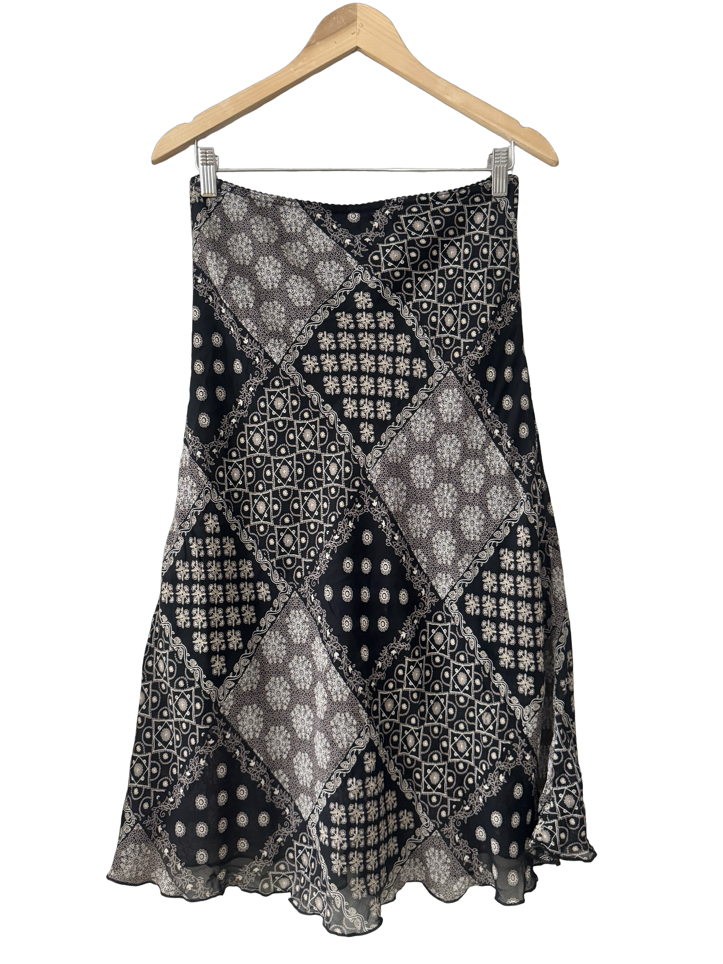 Vintage Y2K Midnight Mosaic Handkerchief Skirt (S)