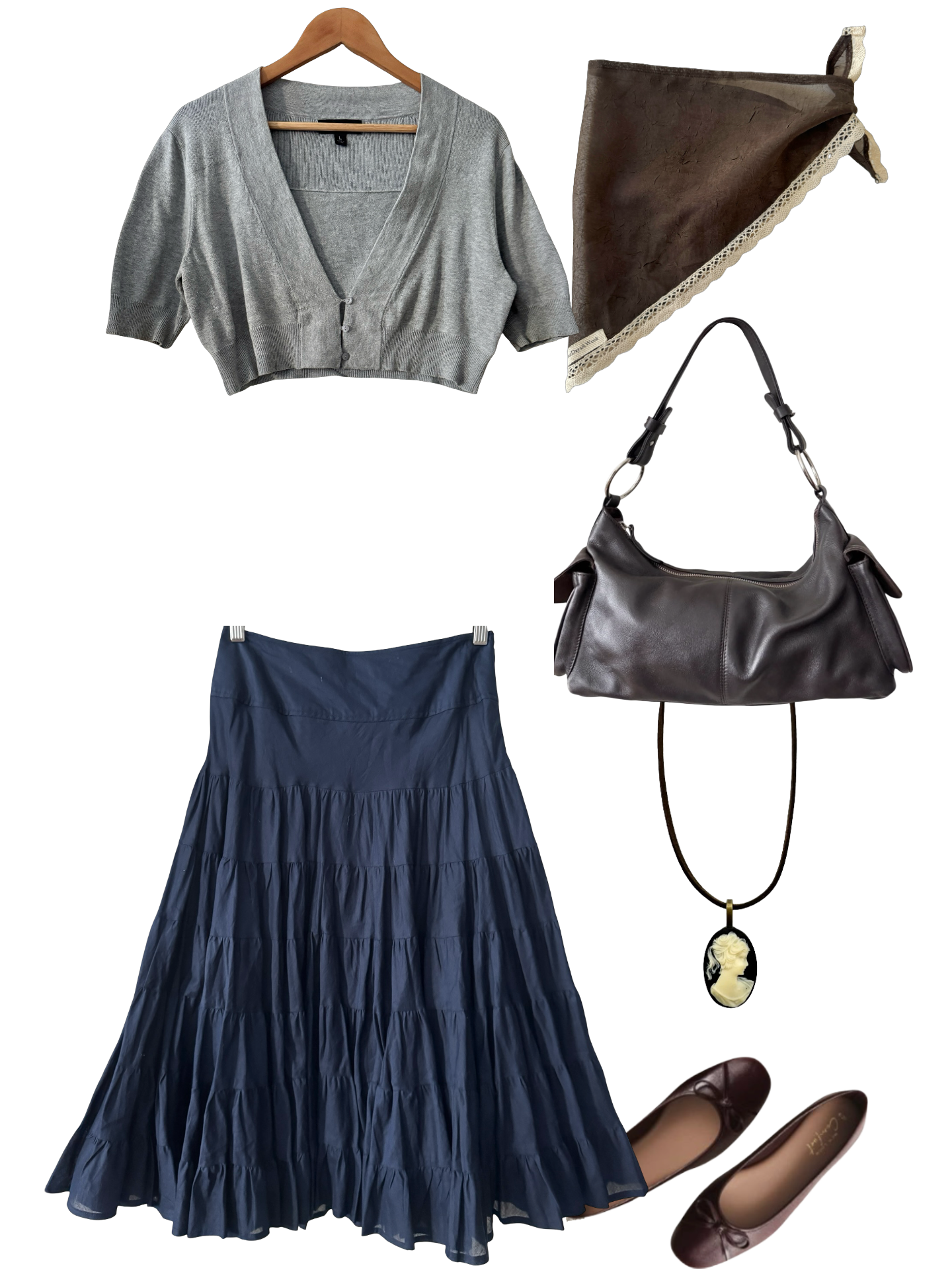 Vintage Y2K Midnight Waltz Tiered Midi Skirt (S)