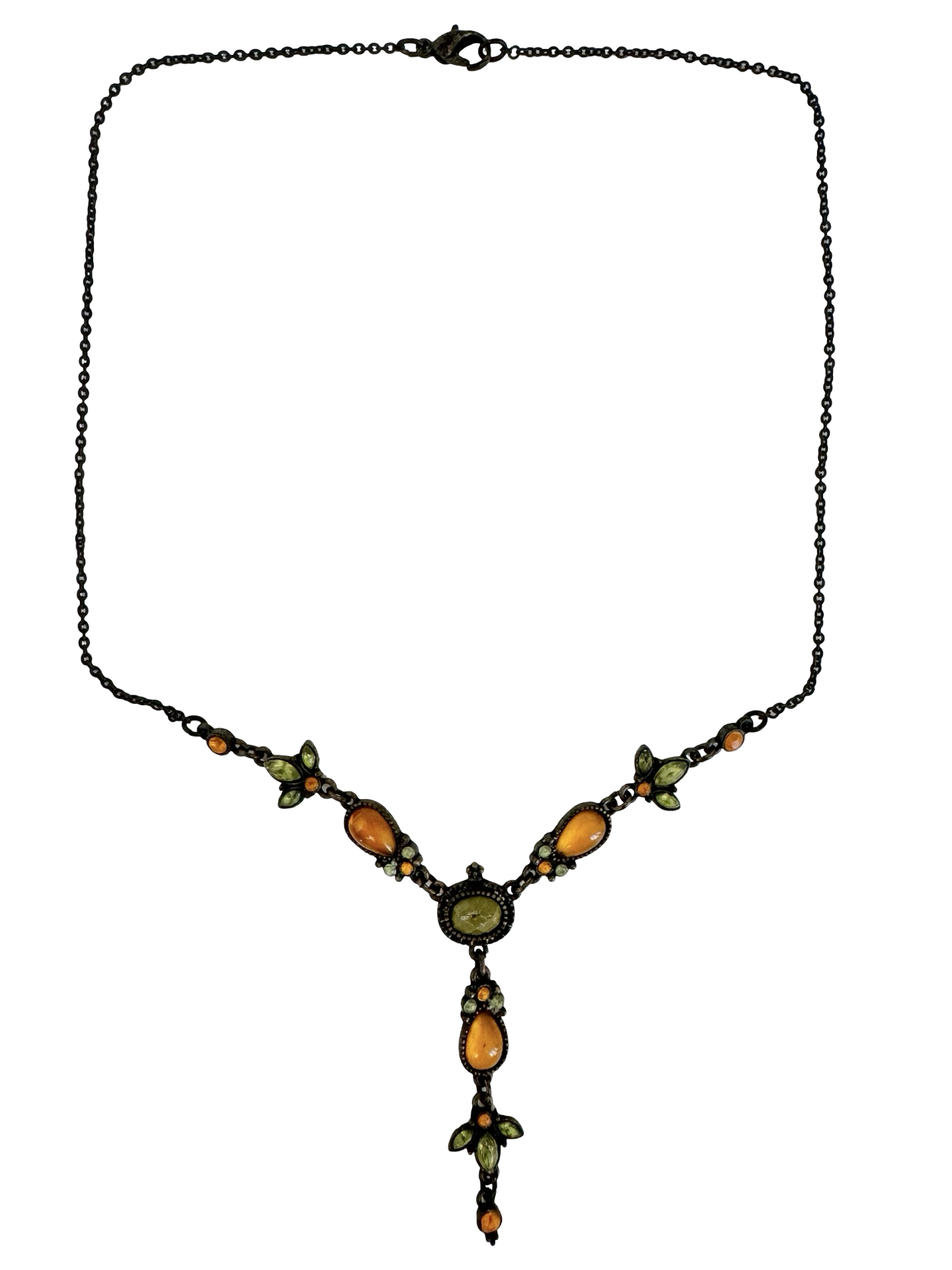 Vintage Citrus Garden Drop Necklace