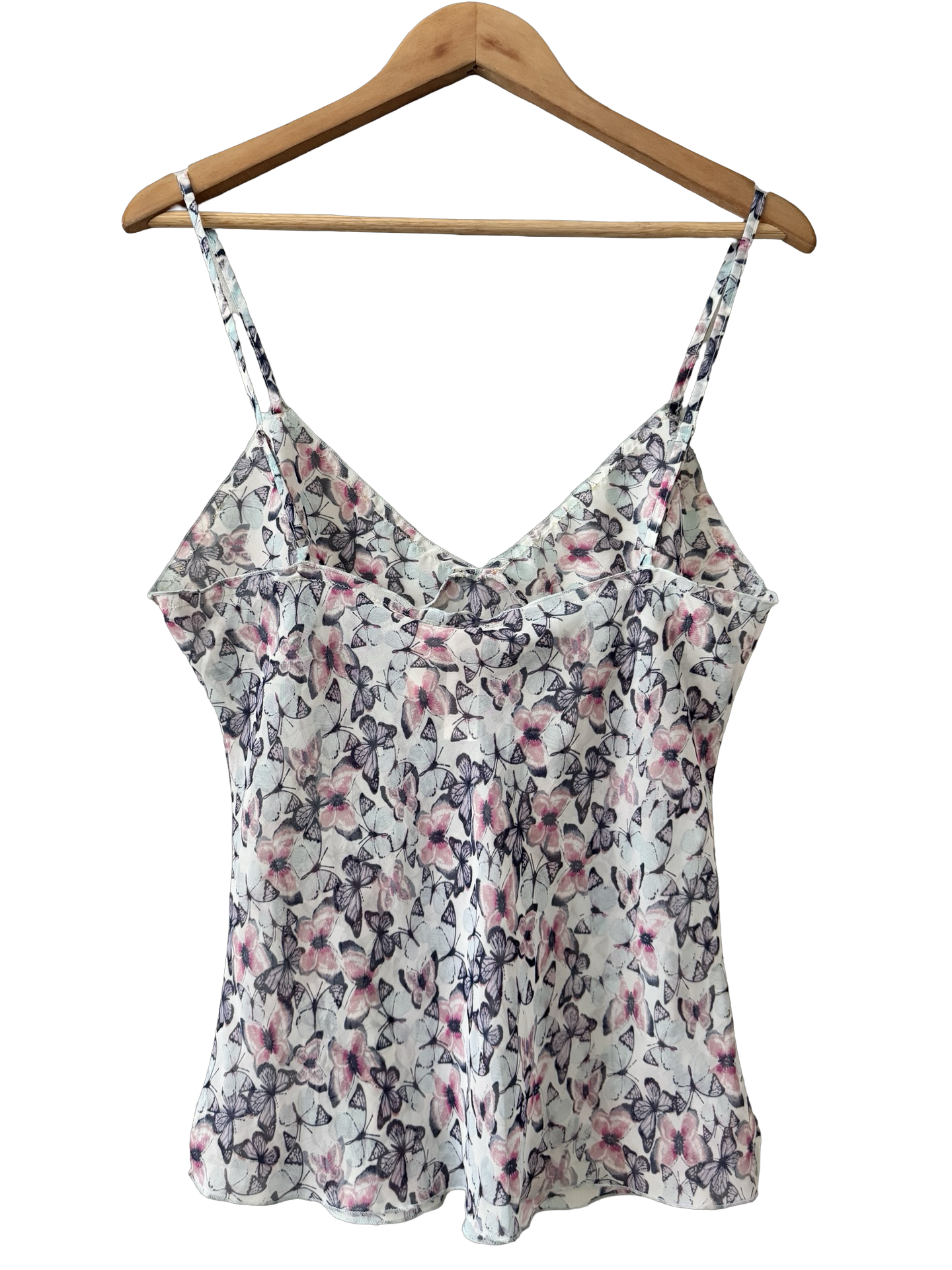 Vintage Y2K Butterfly Garden Mesh Cami (M)