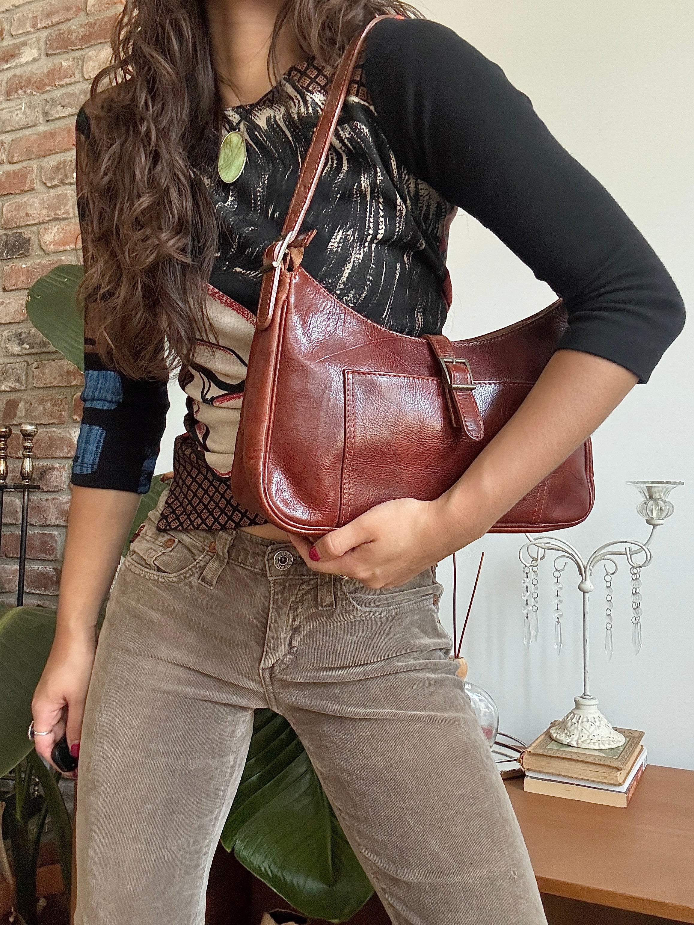 Vintage Y2K Italian Leahter Shoulder Purse