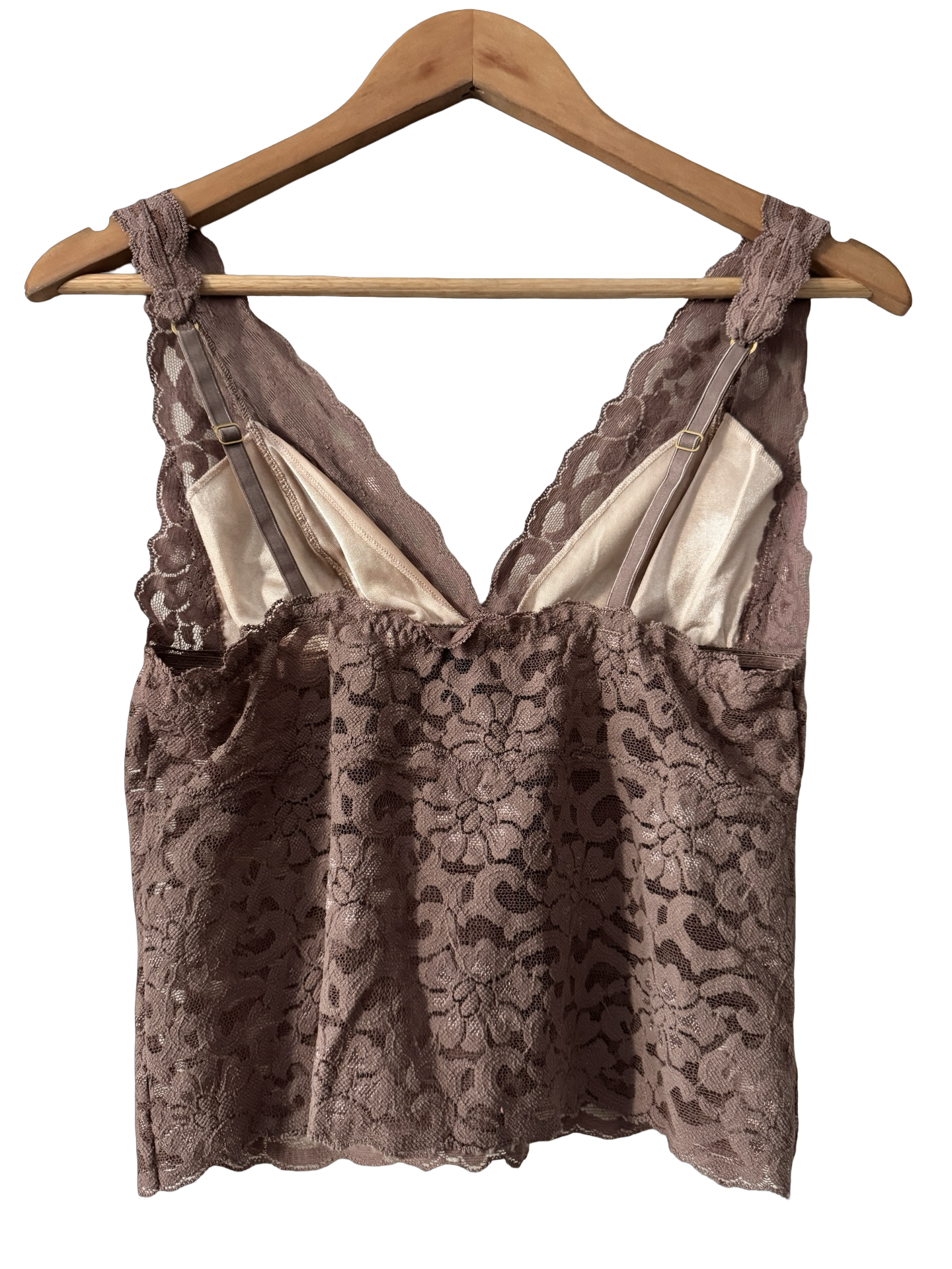 Vintage Y2K Mauve Romance Floral Lace Tank (S/M)