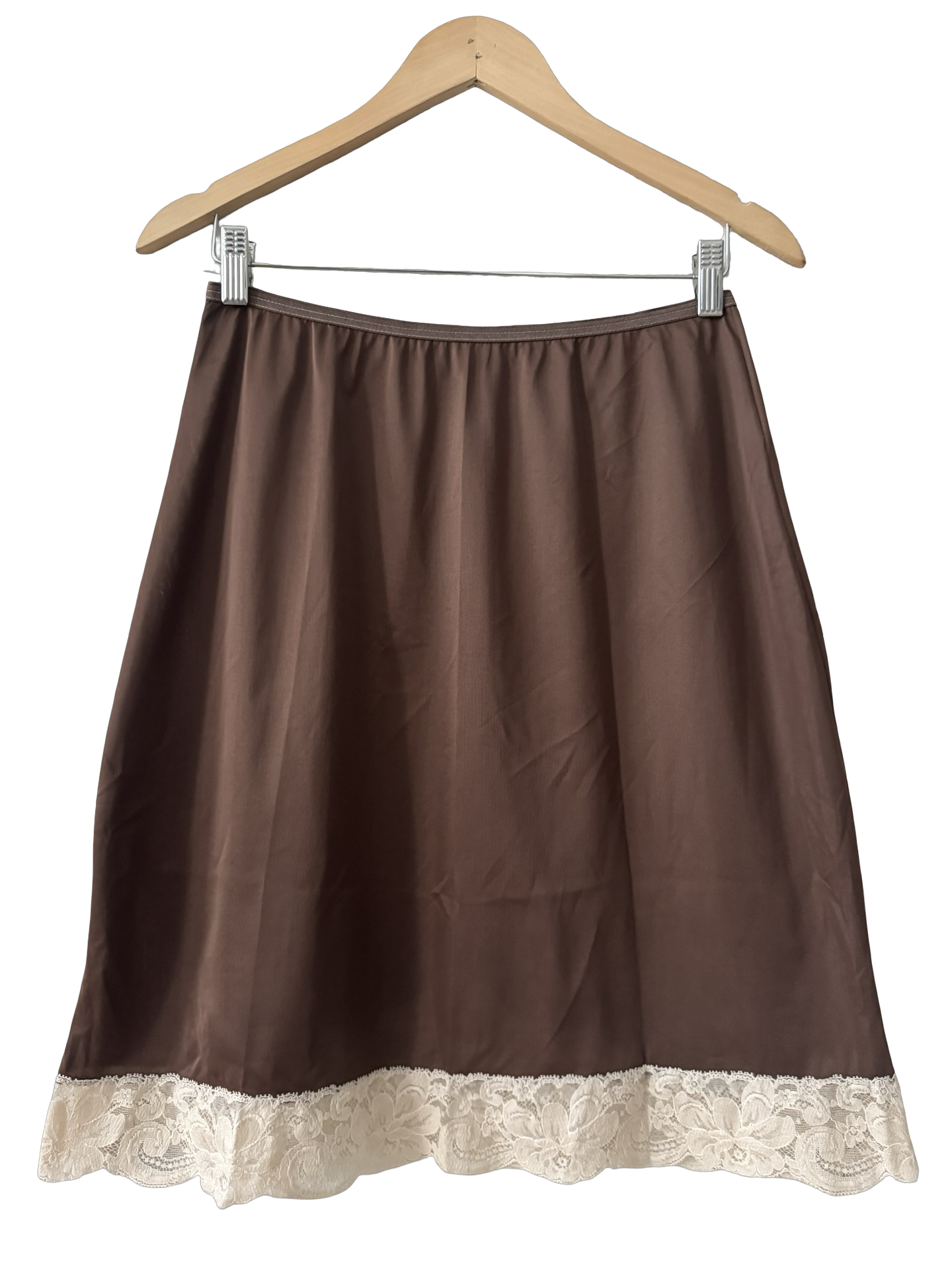 Vintage 60s Chocolate Lace Heirloom Skirt (M)