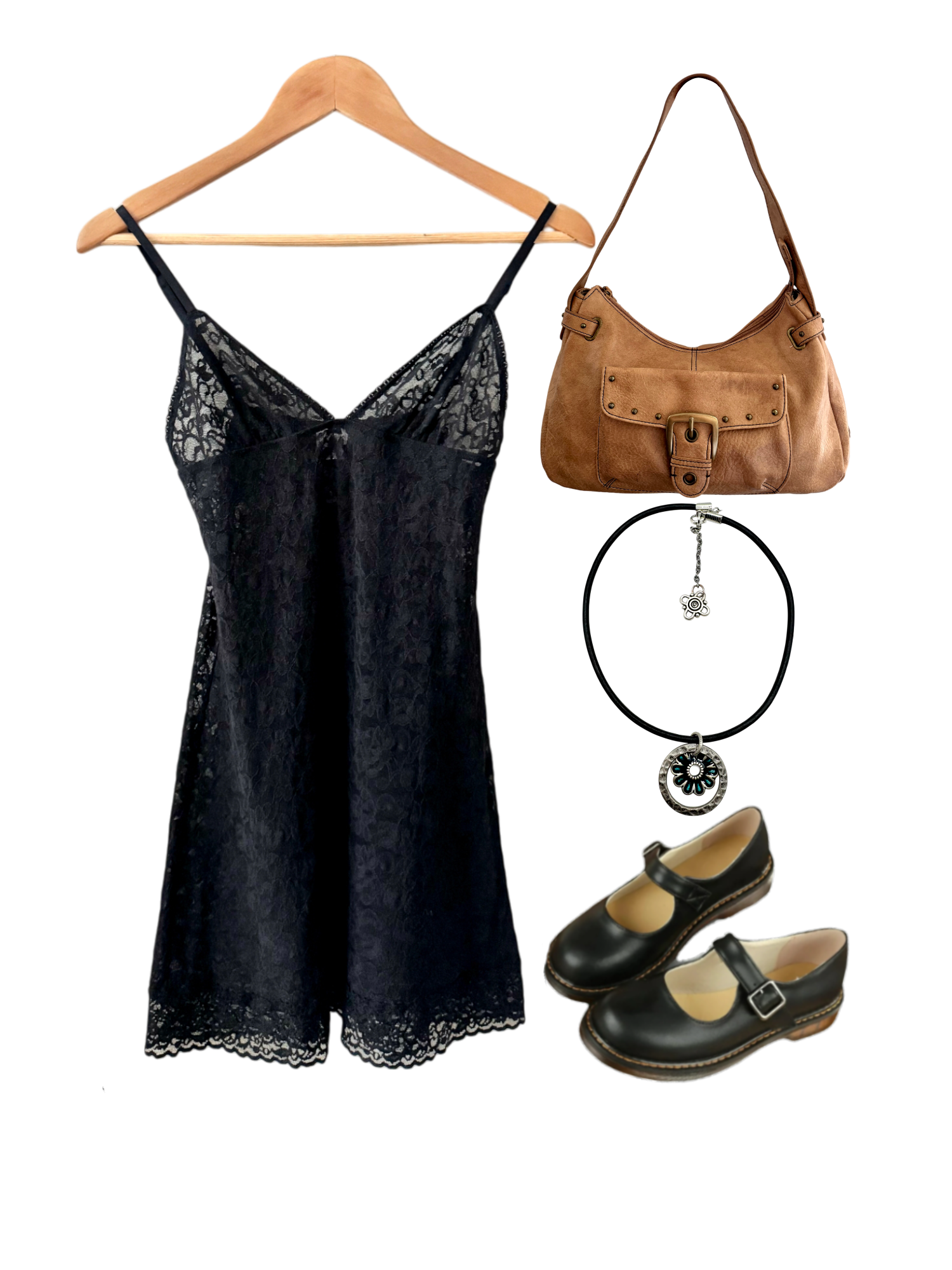 Vintage Y2K Mesh Lace Mini Dress (S)