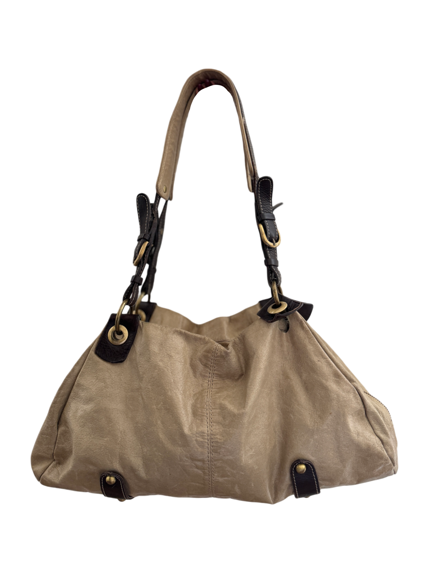 Vintage 90s Slouchy Sand Oversized Purse