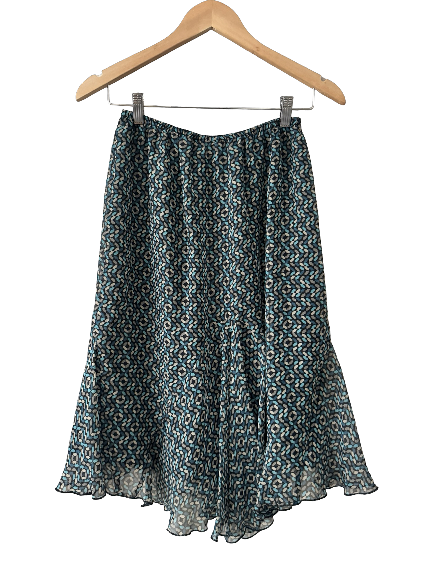 Vintage Y2K Geometric Handkerchief Midi Skirt (S/M)