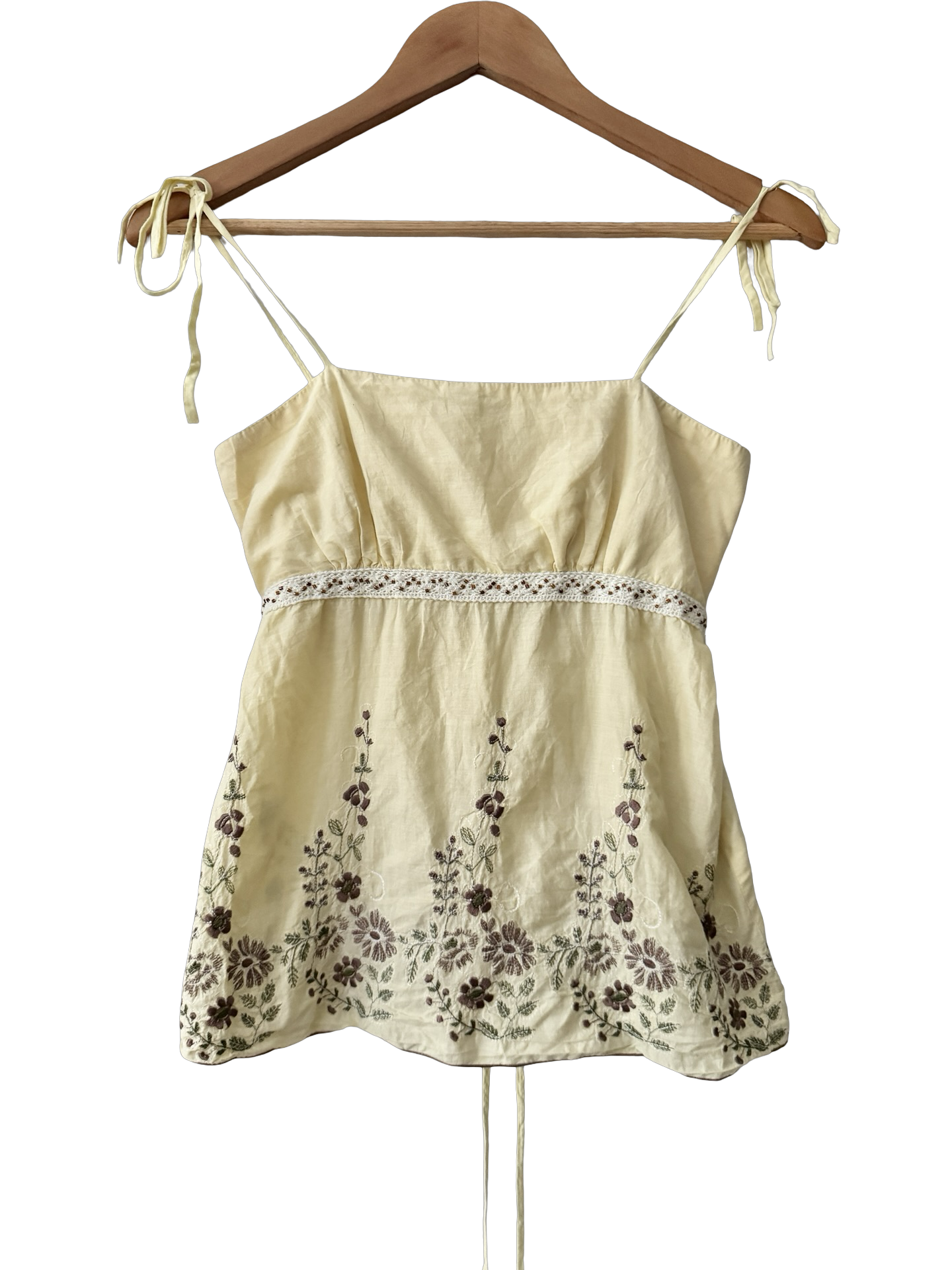 Vintage Y2K Lemon Garden Embroidered Cami (XS/S)