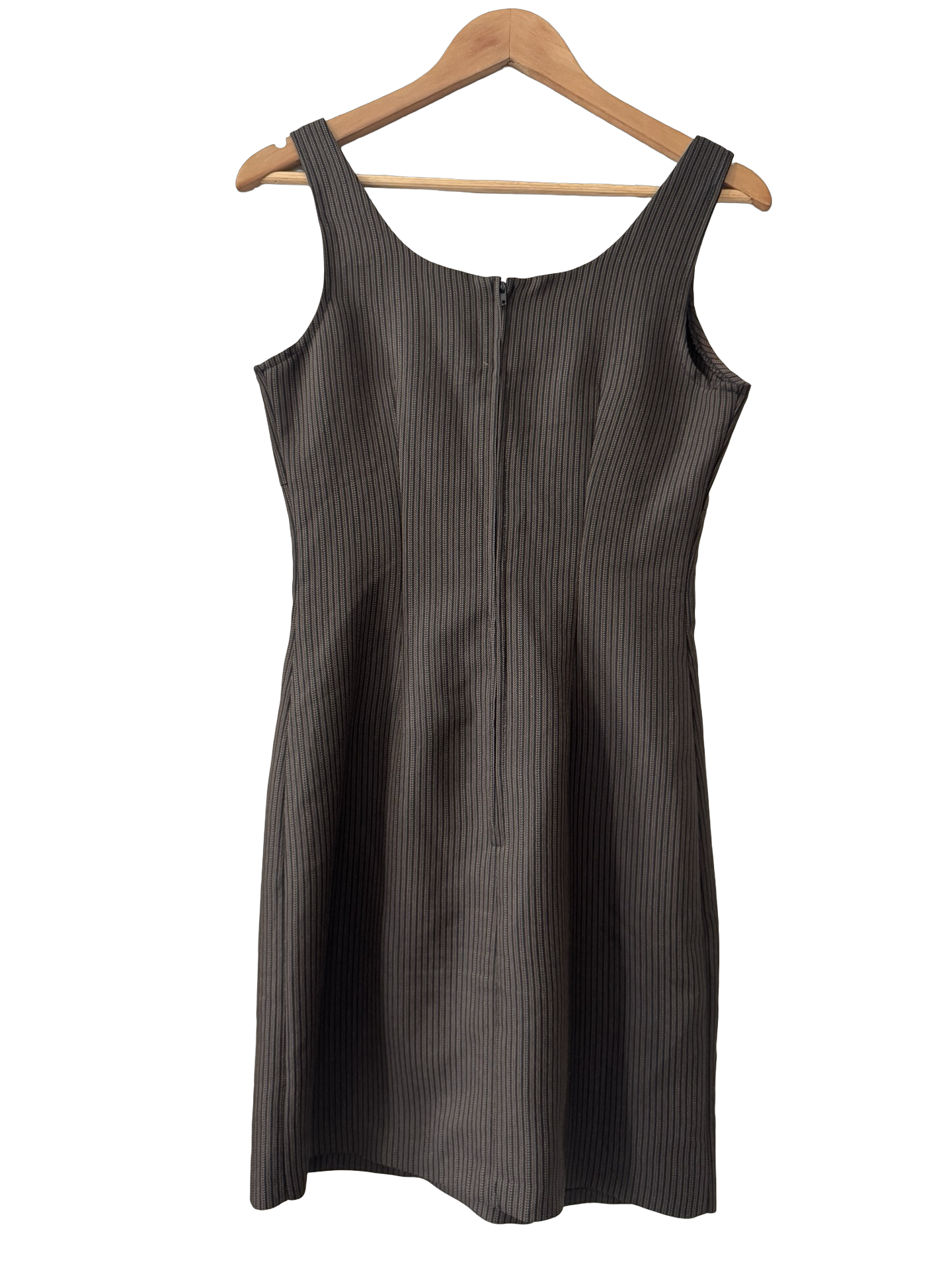 Vintage Y2K Espresso Pinstripe Mini Dress (S-M)