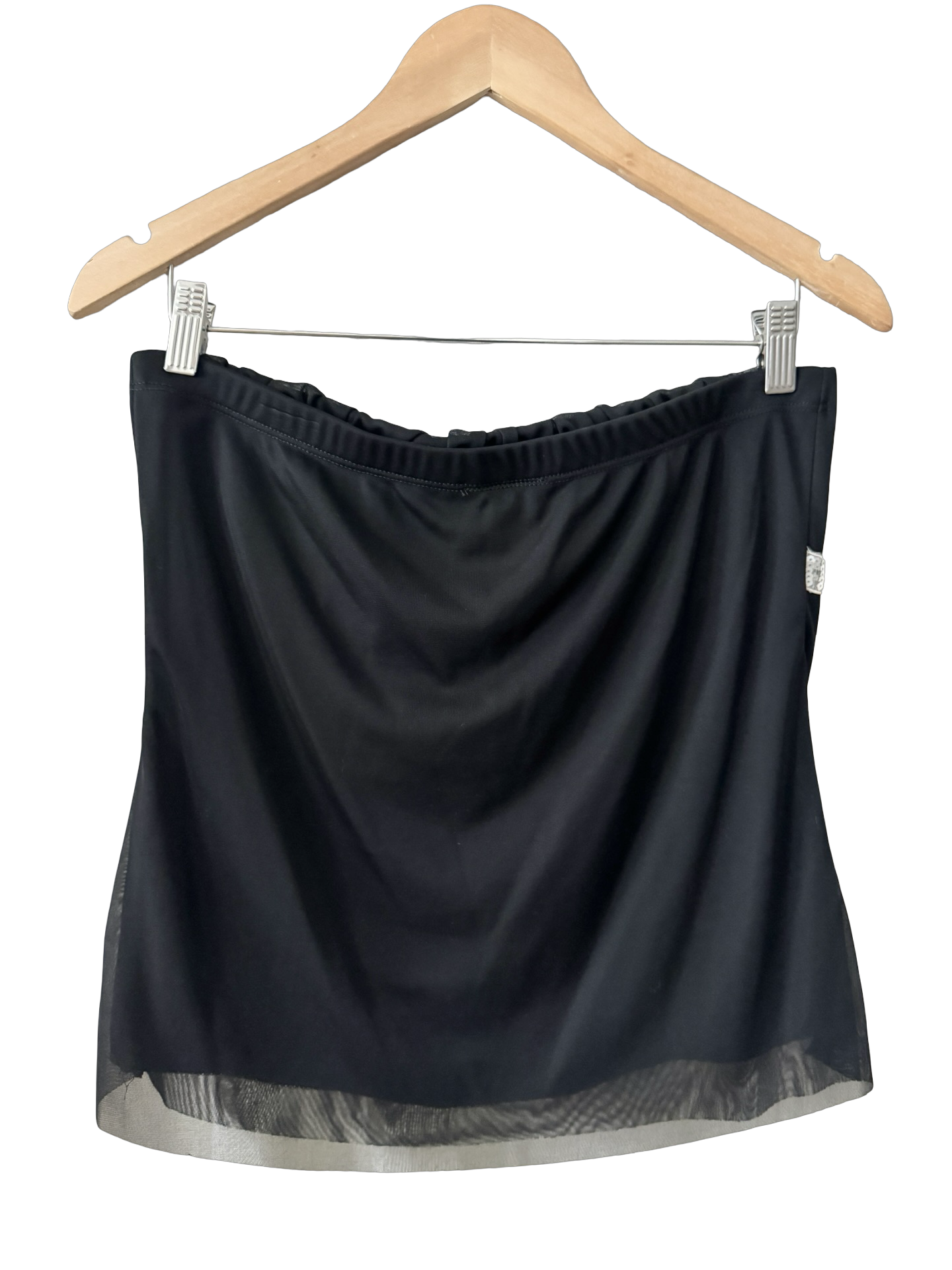 Vintage 90s Rave Black Sequin Strapless Top (M/L)