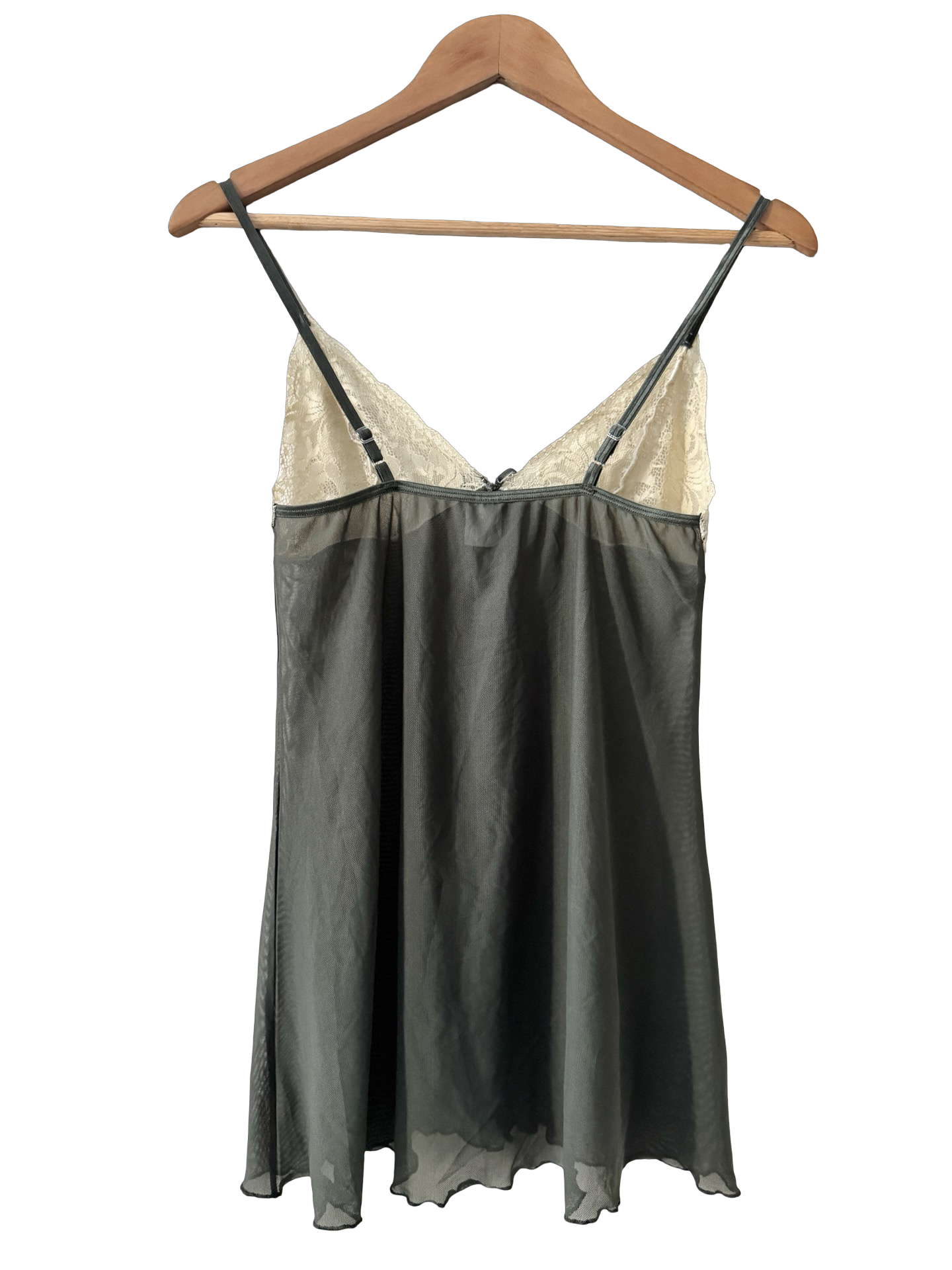 Vintage Y2K Absinthe & Lace Chiffon Camisole  (S)
