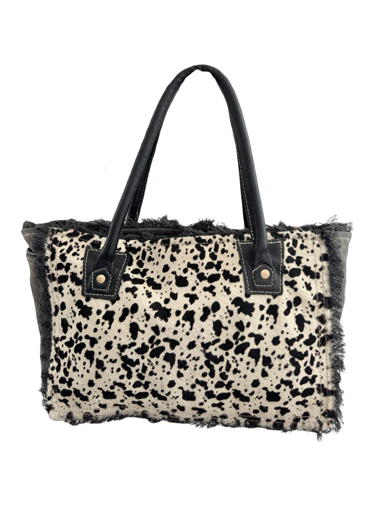 Vintage Y2K After Dark Dalmatian Fringe Tote