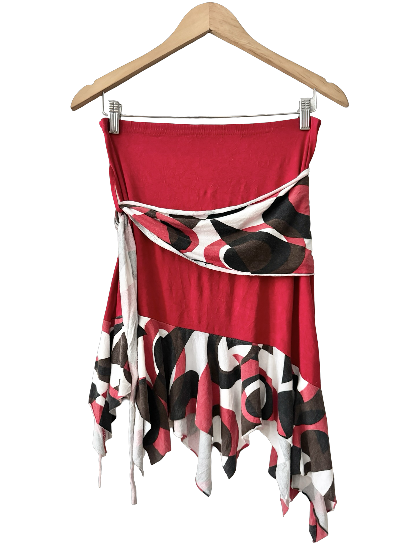 Vintage Y2K Cherry Bomb Tie Handkerchief Skirt (S/M)