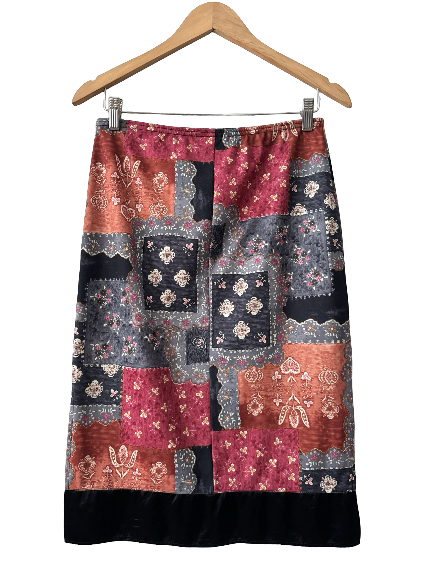Vintage 90s Exact Change Patchwork Floral Midi Skirt (S/M)