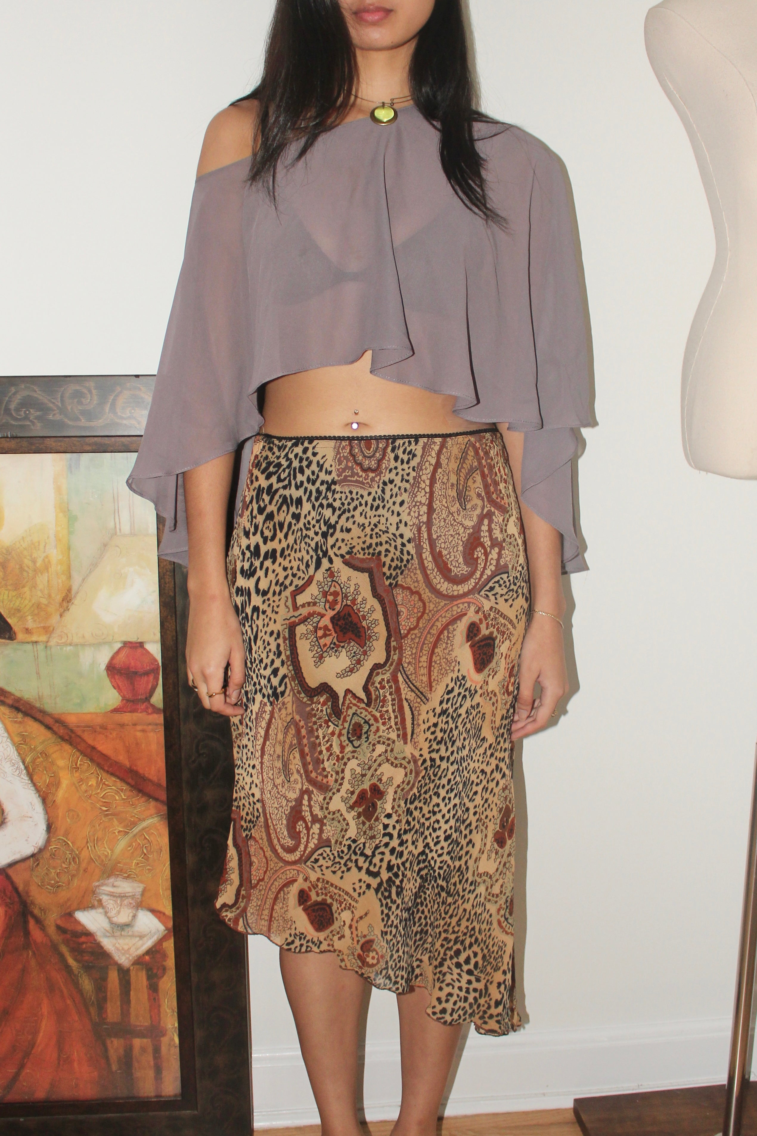 Vintage 90s Lilac Asymmetrical Poncho (one size)