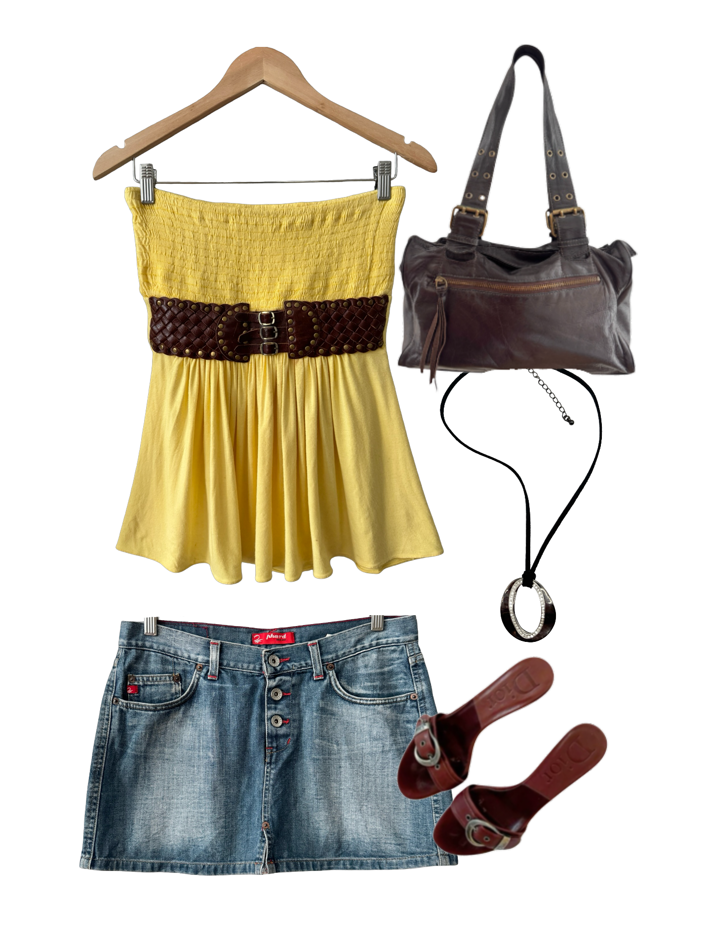Vintage 90s Sunshine Smocked Babydoll Tube Top (S/M)