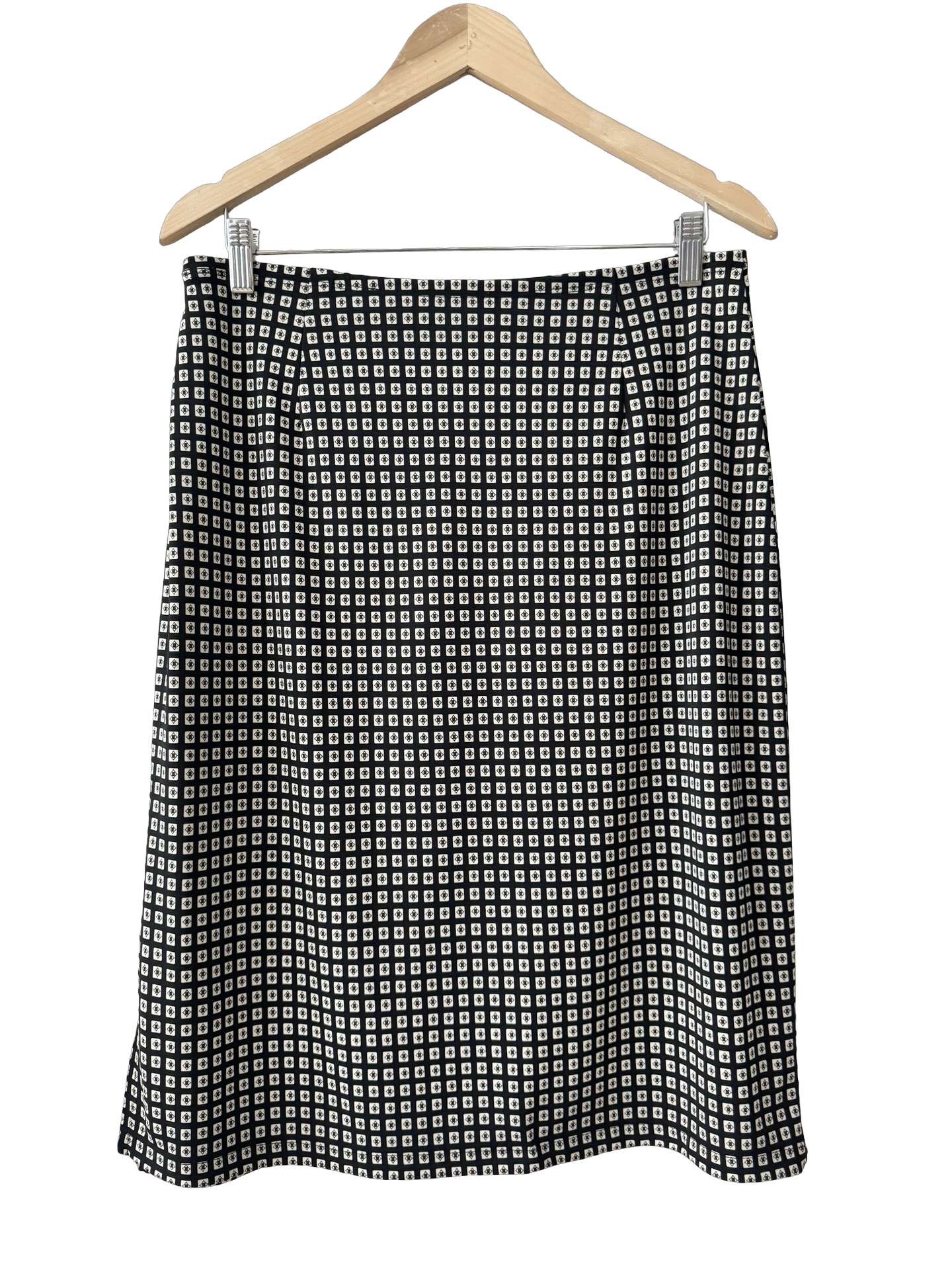 Vintage 90s Mod Mosaic Knit Midi Skirt (L)