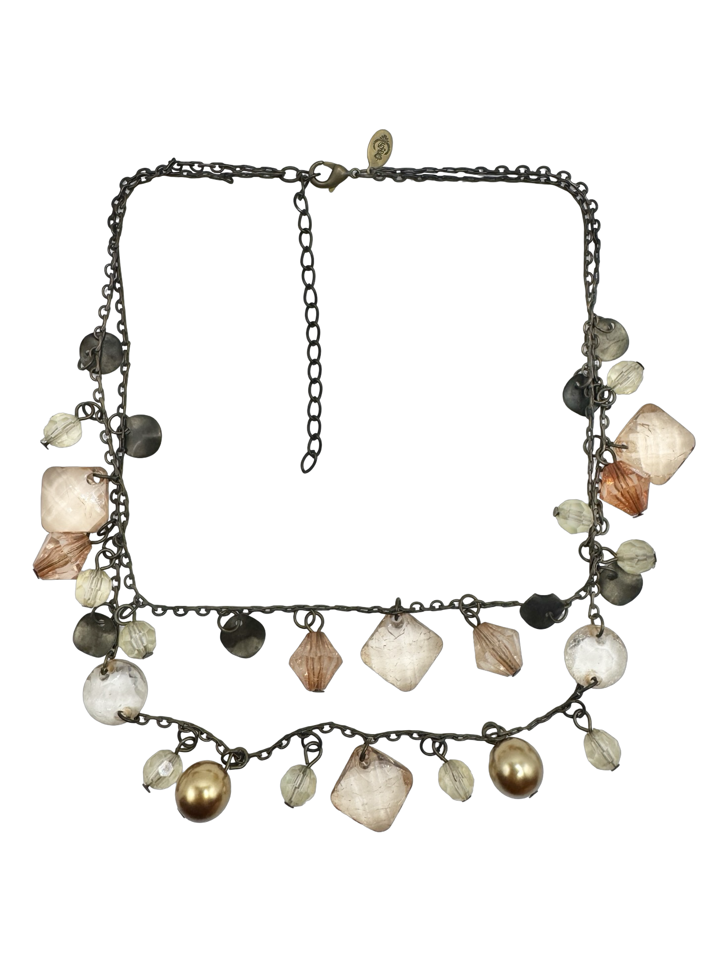 Vintage Y2K Blush Charm Statement Necklace