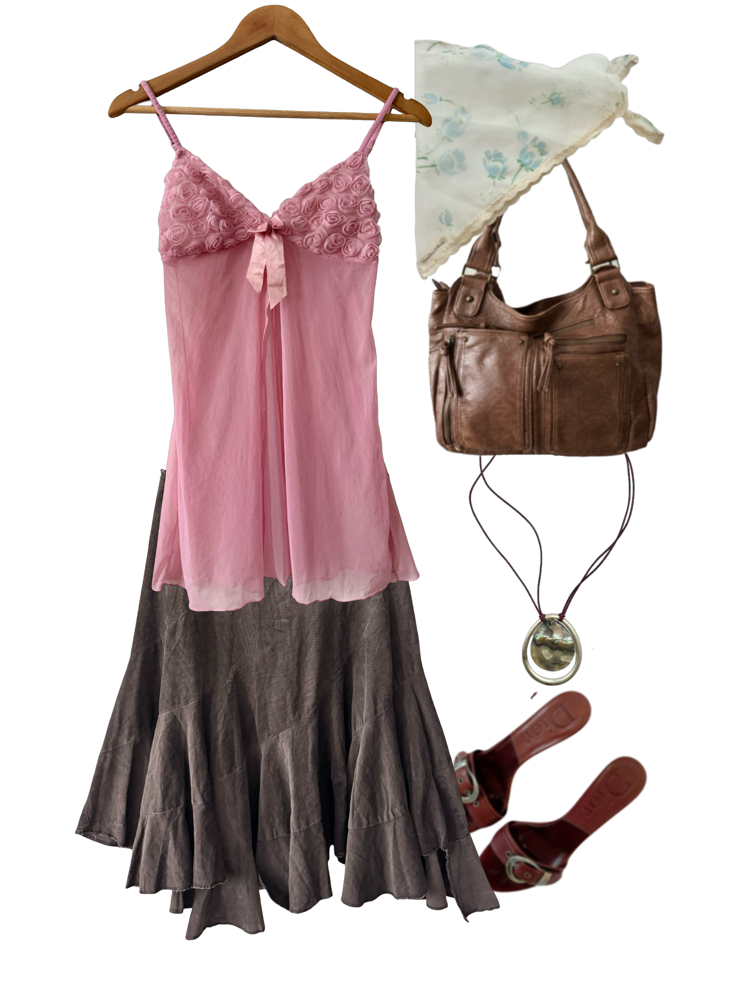 Vintage Y2K Candy Rosette Babydoll Top (S)