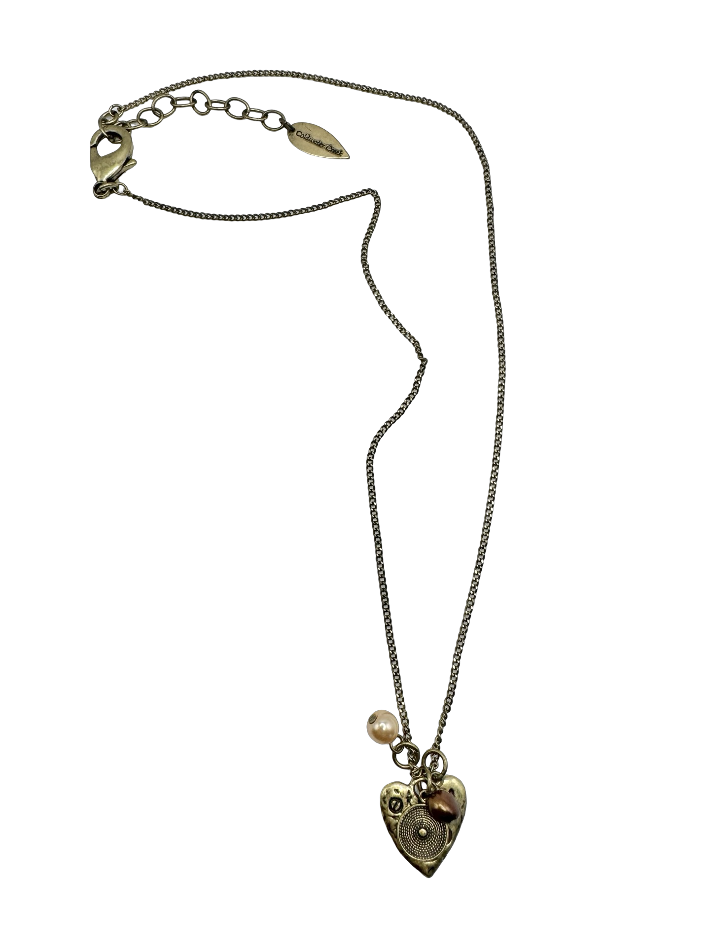 Vintage Golden Heart Keepsake Charm Necklace