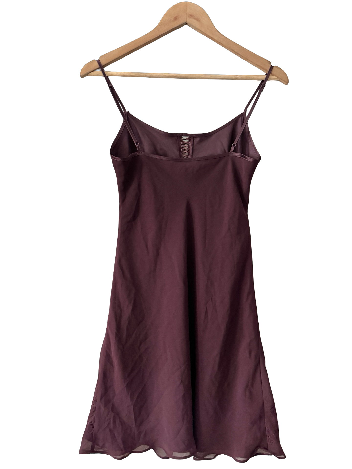 Vintage 90s French Bordeaux After Dark Slip Dress (S)