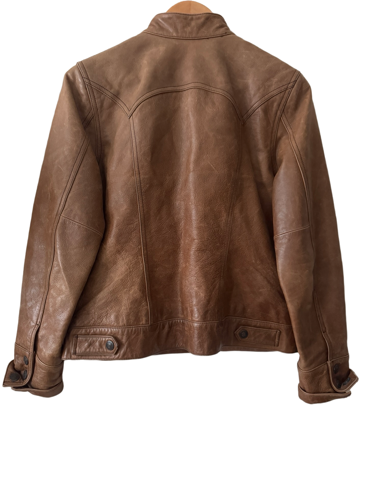 Vintage Y2K Espresso Highway Leather Jacket (M)