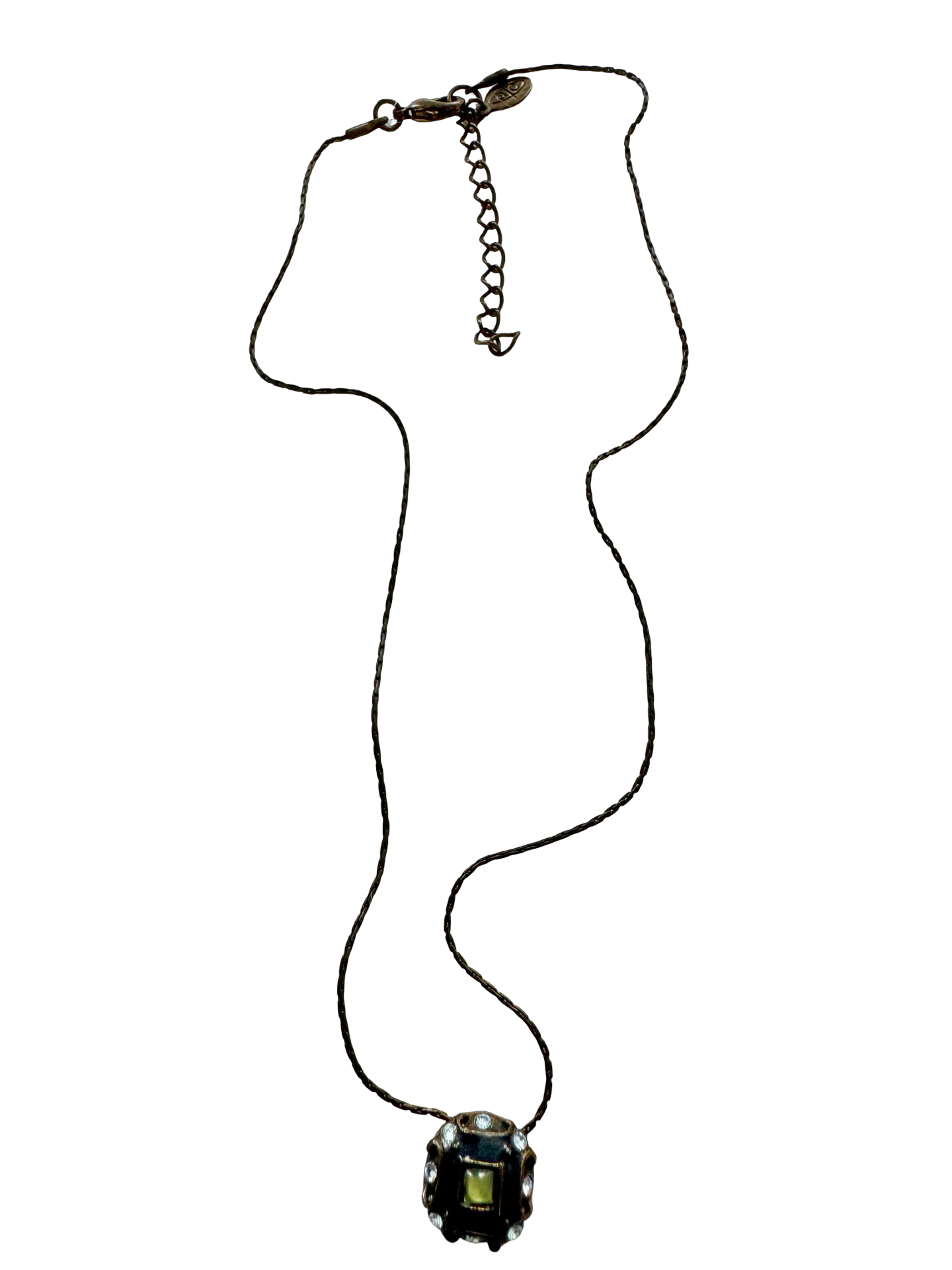Vintage Little Blue Jewel Pendant Necklace