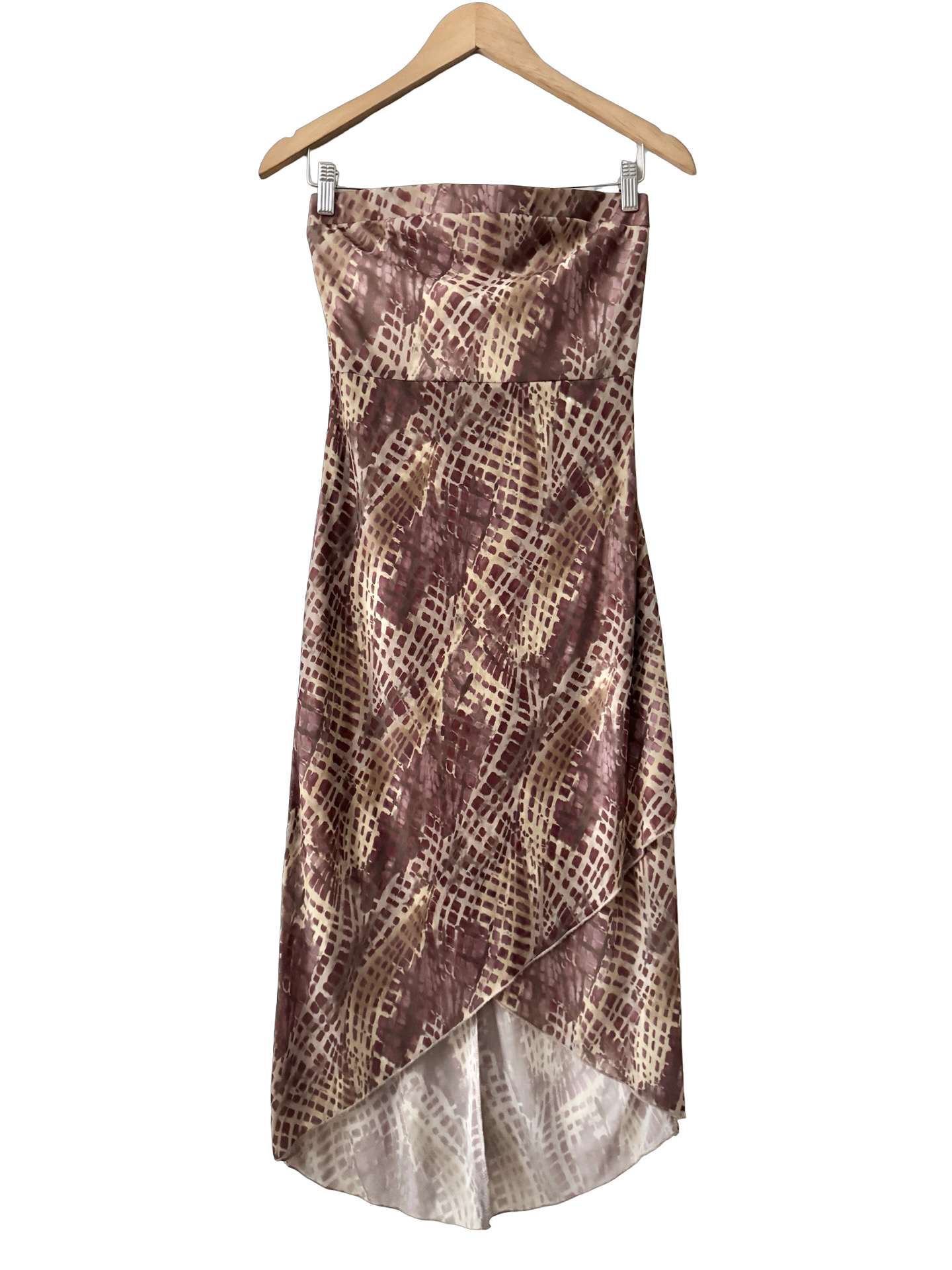 Vintage 90s Pink Mocha Martini Strapless Dress (S)