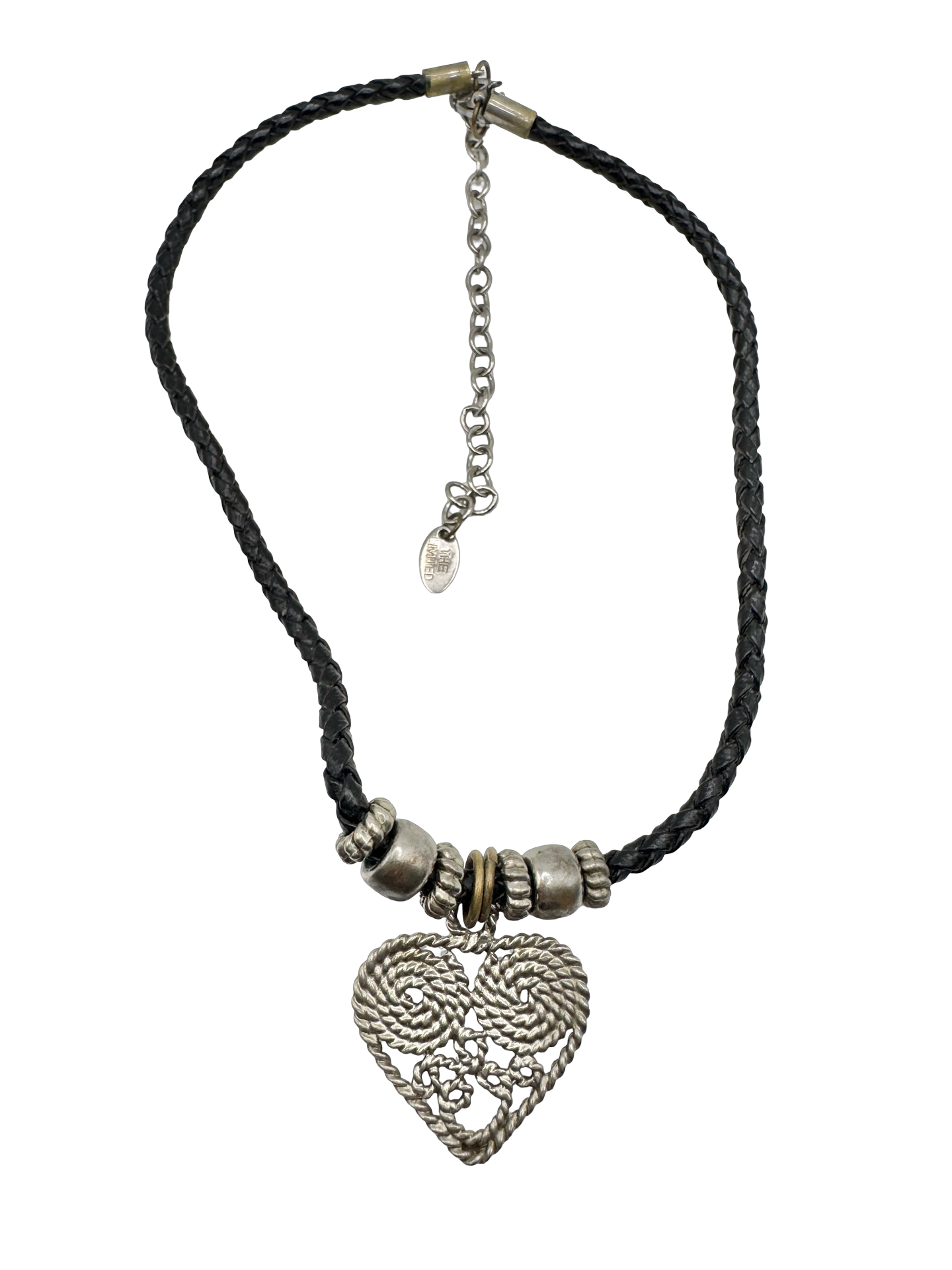 Vintage Boho Silver Heart Pendant Necklace