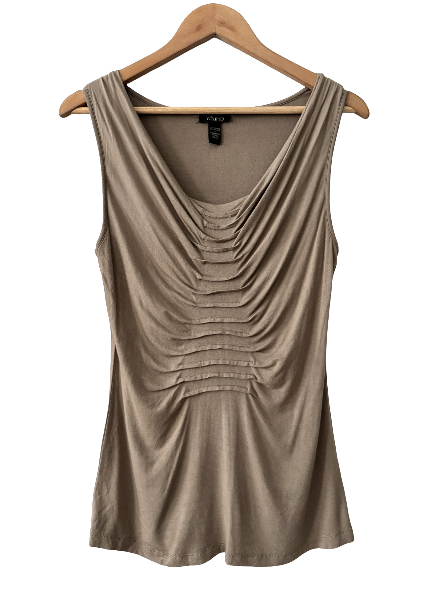 Vintage Y2K Mocha Drape Goddess Tank (M)