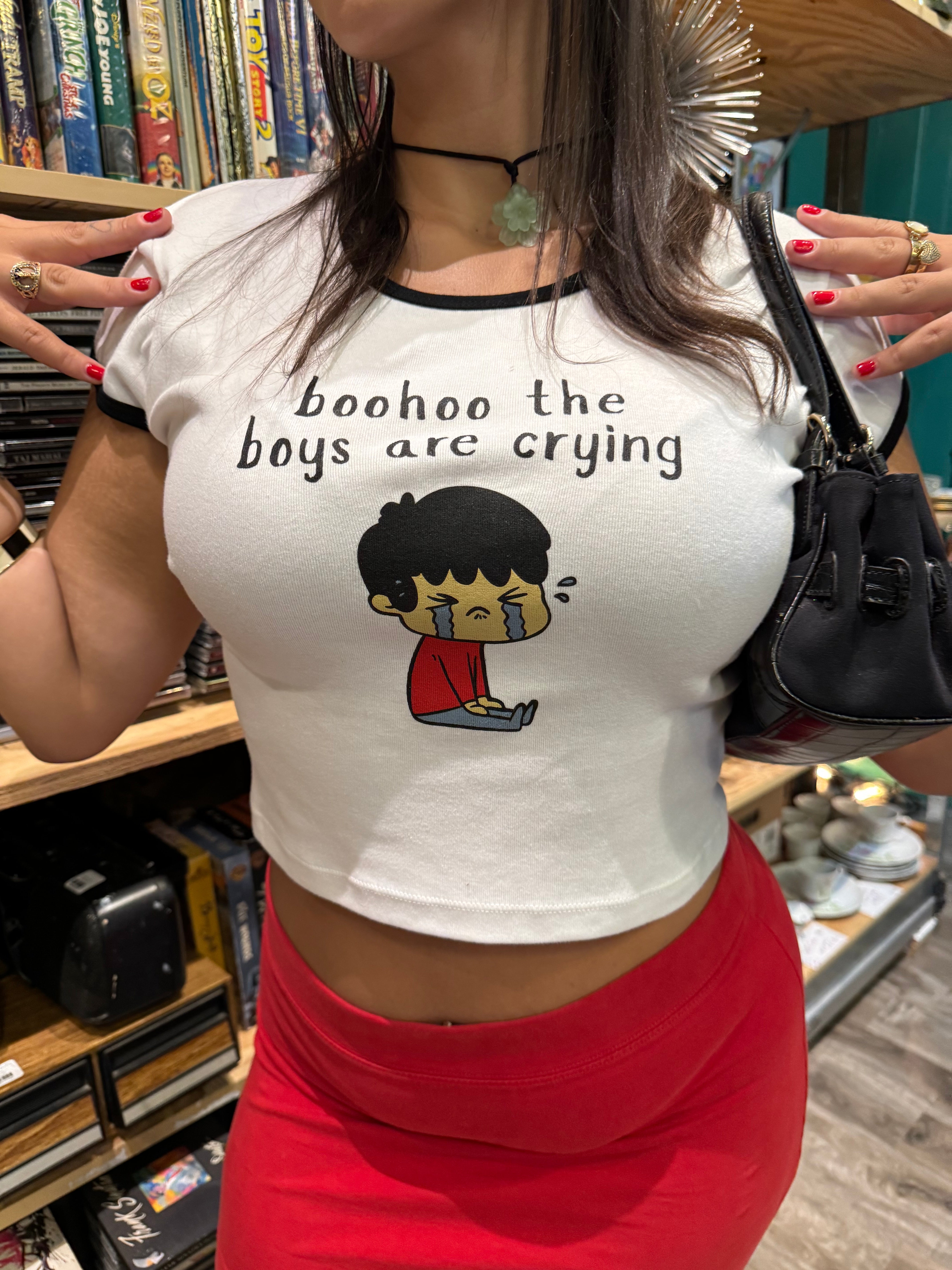 Boys Are Crying Graphic Baby Tee