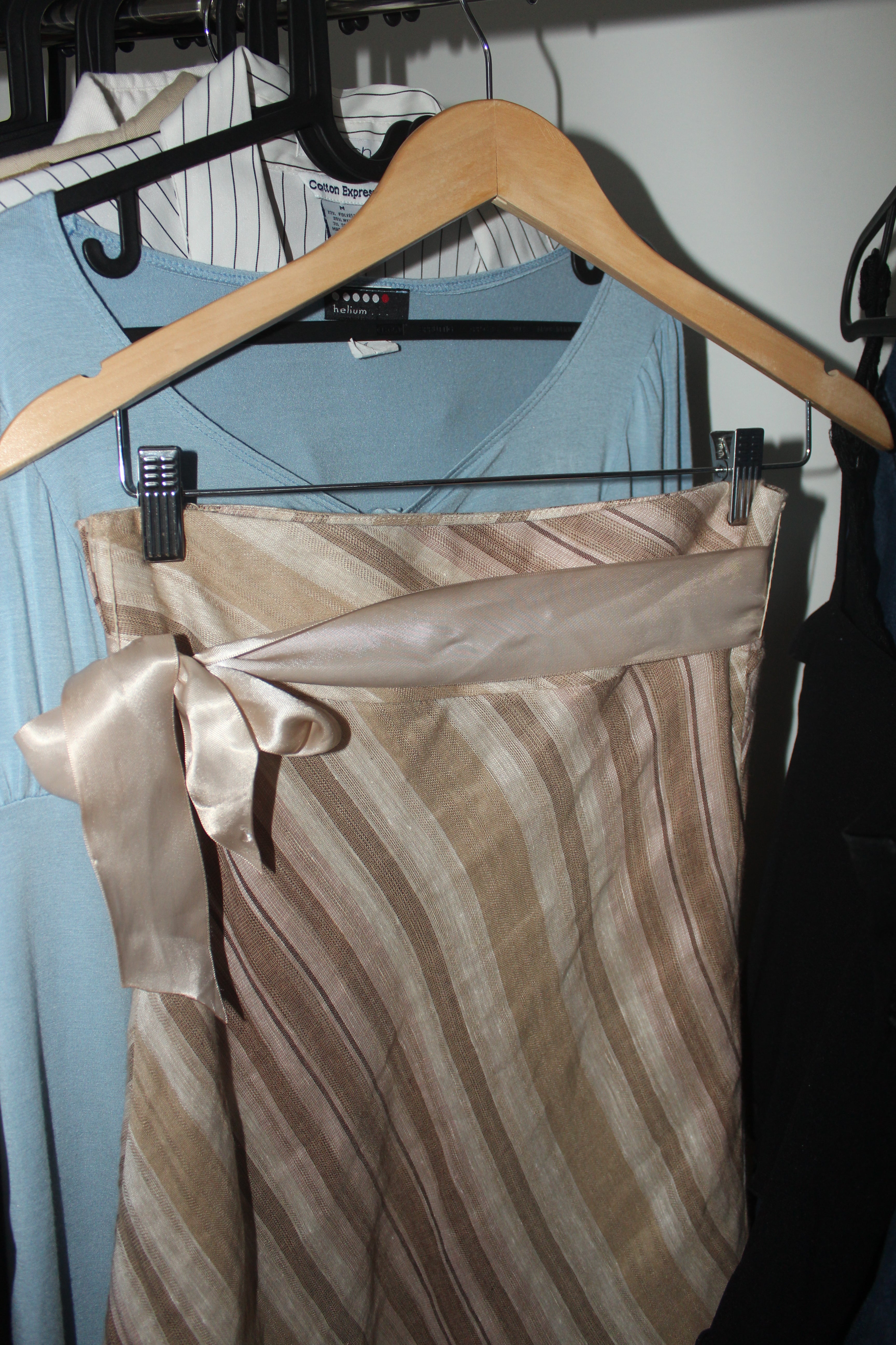 Vintage Y2K Tie Striped Midi Skirt (S)