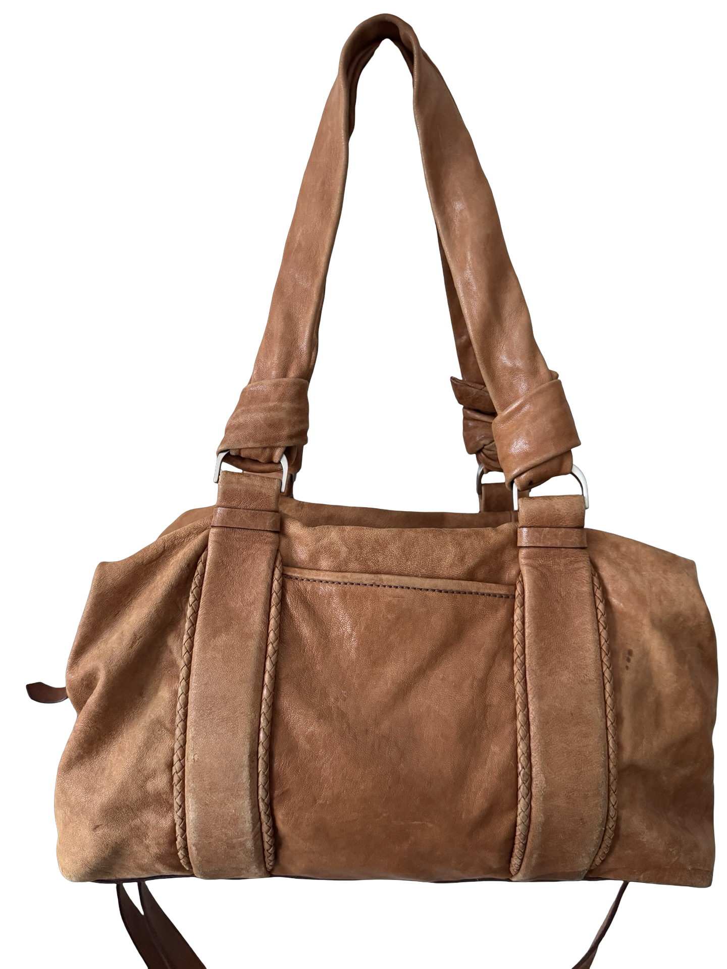Vintage Y2K Cognac Leather Shoulder Bag